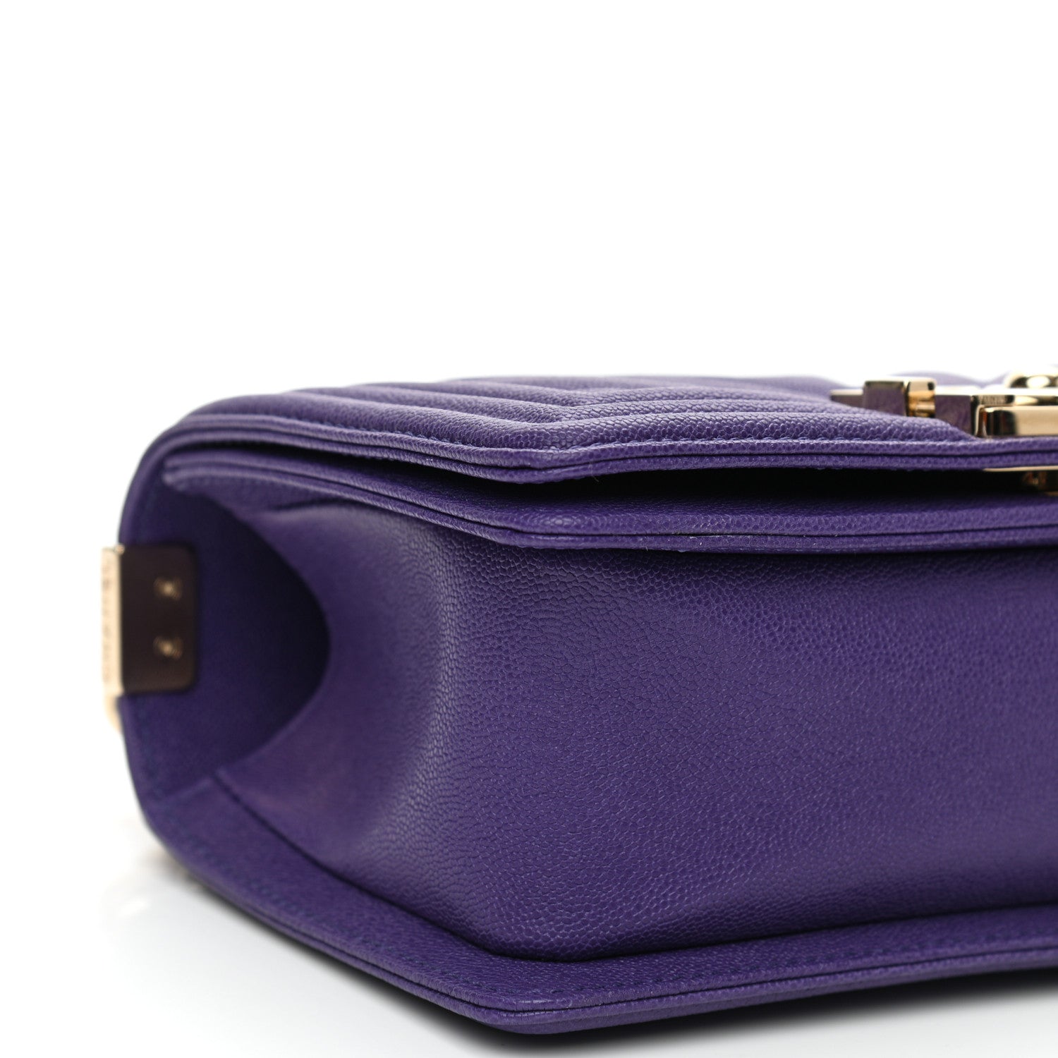 Chanel Caviar Chevron Quilted Small Boy Flap Purple 9 of 11