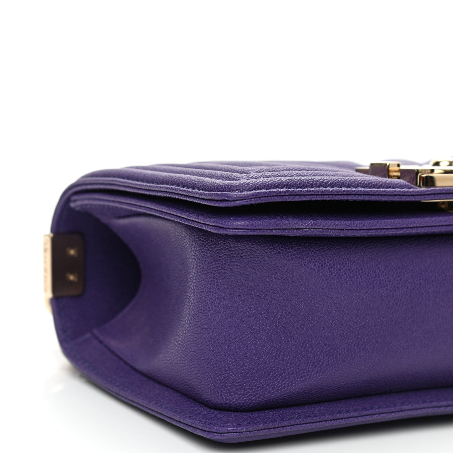 Caviar Chevron Quilted Small Boy Flap Purple