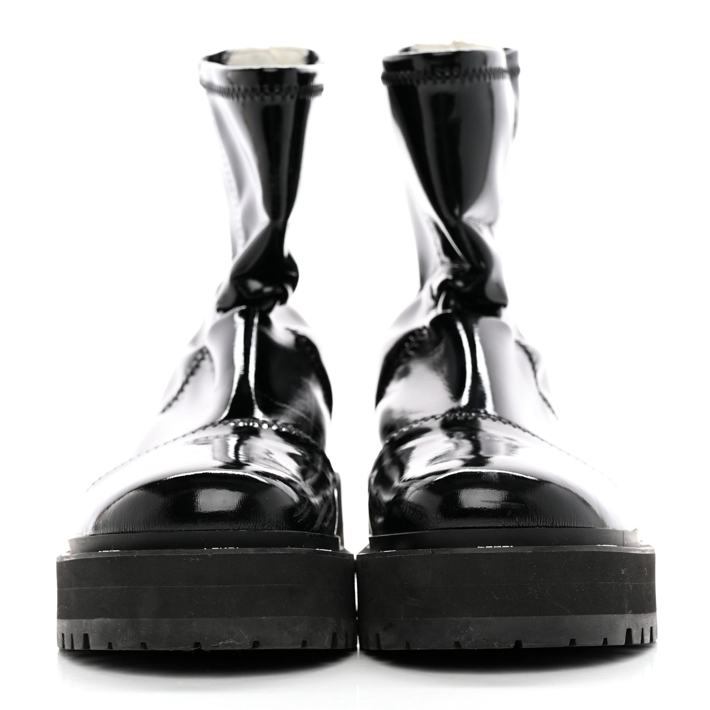 Patent Neoprene Combat Boots 38.5 Black