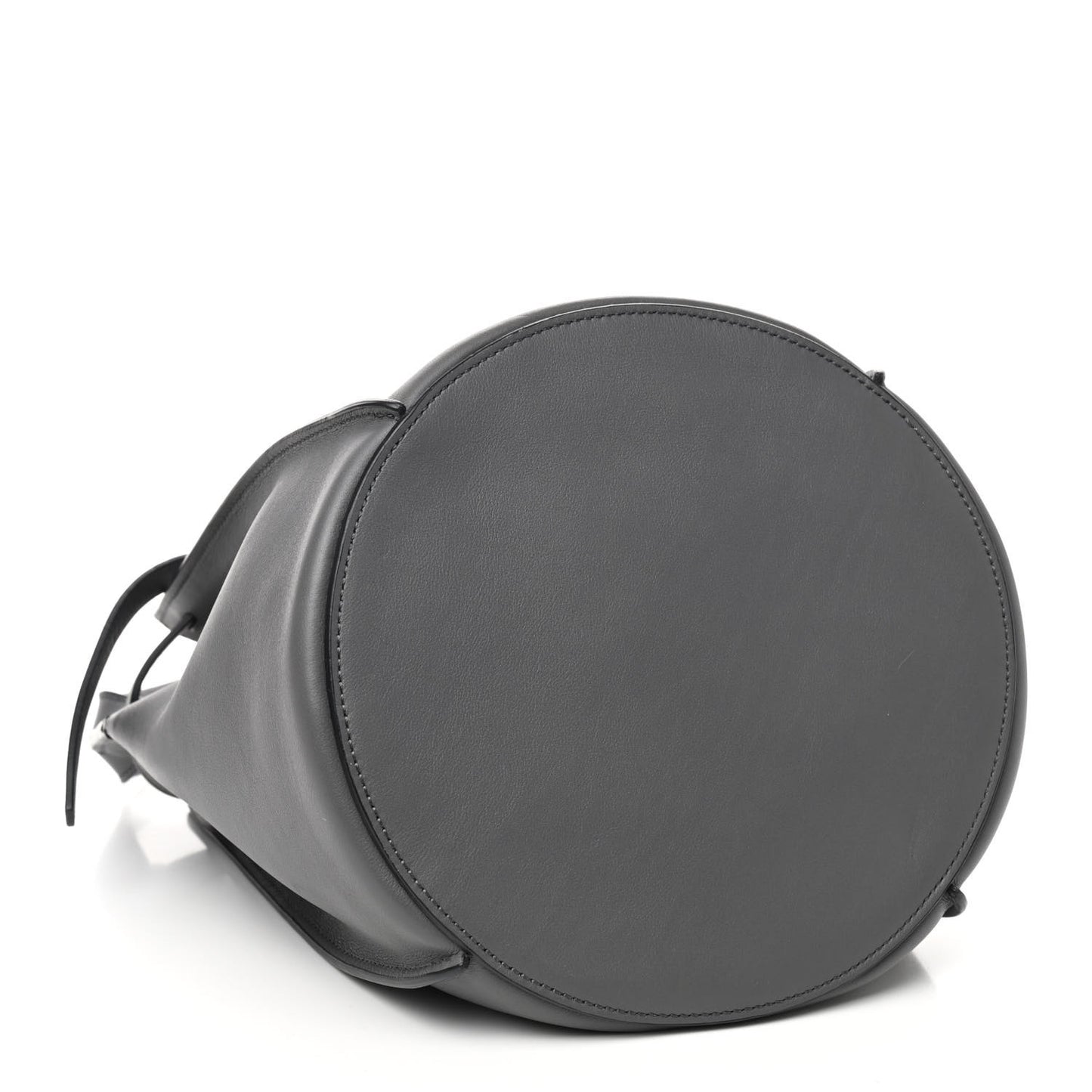 Smooth Calfskin Long Strap Big Bucket Bag Grey