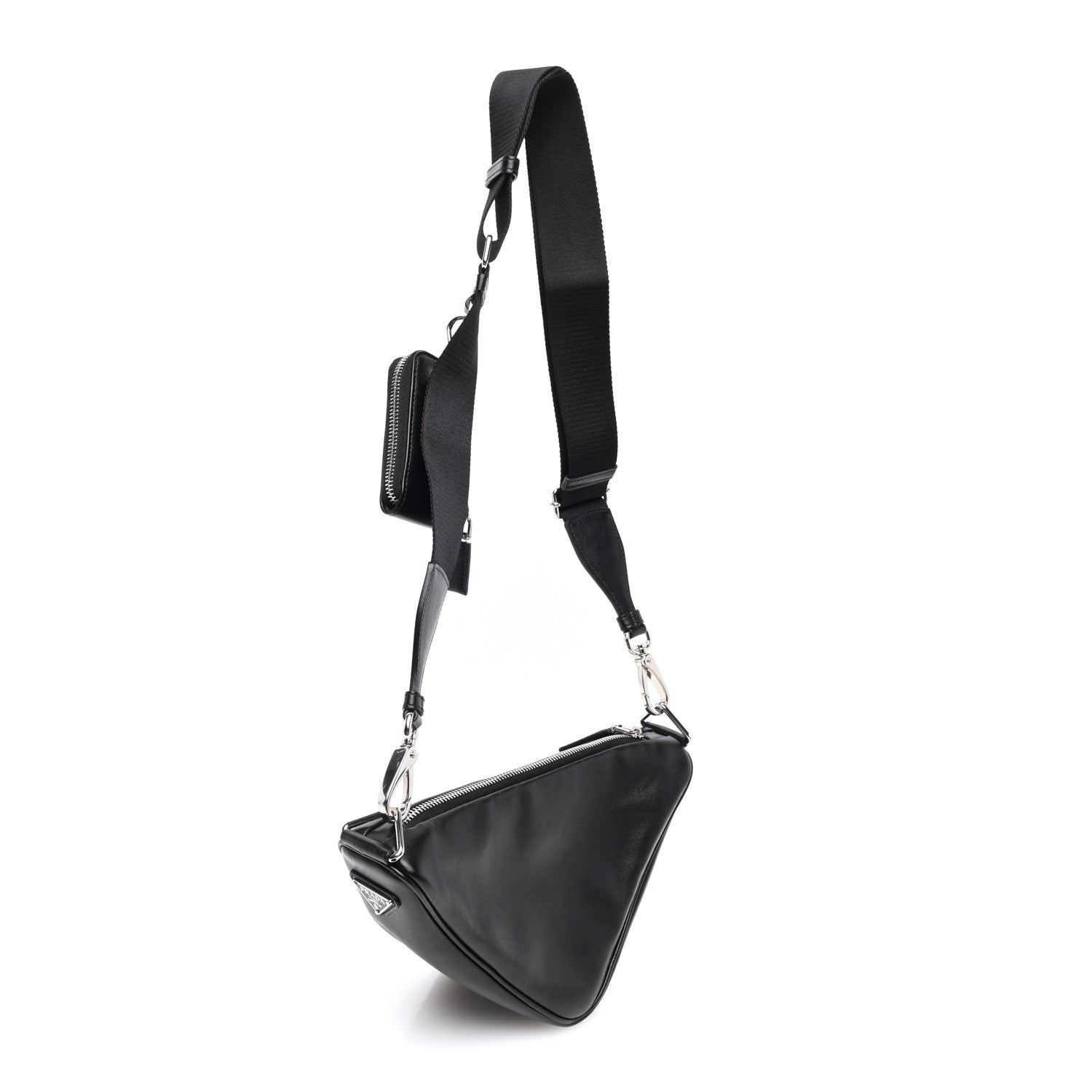Prada Grace Lux Triangle Shoulder Bag Black 2 of 8