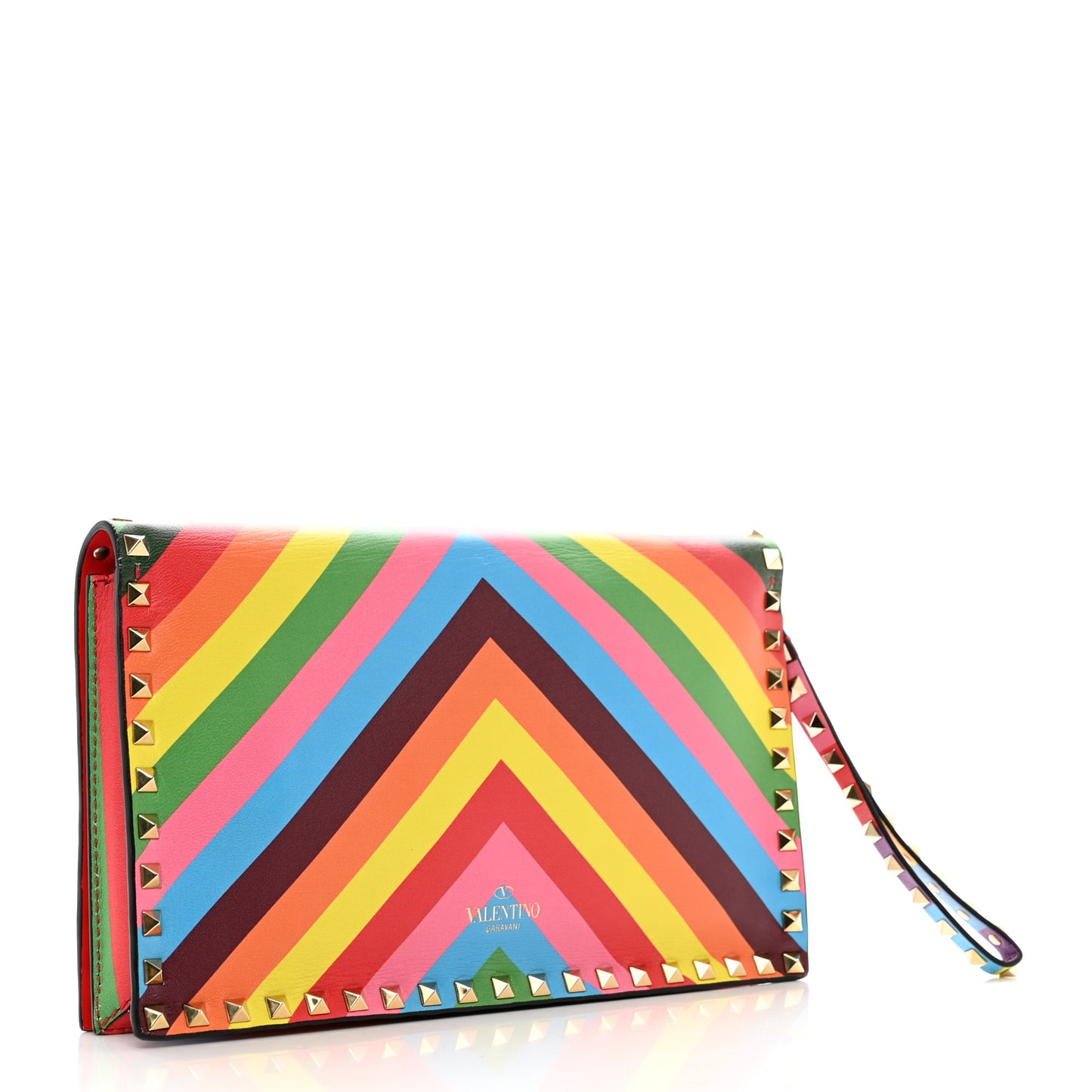 Vitello 1973 Rockstud Wristlet Clutch Multicolor