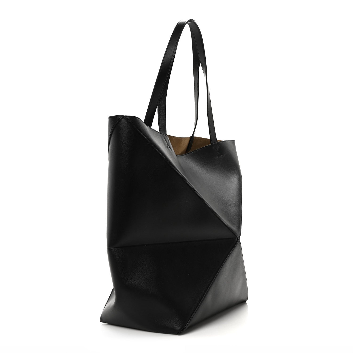 Loewe Shiny Calfskin Large Puzzle Fold Tote Black 3 of 9