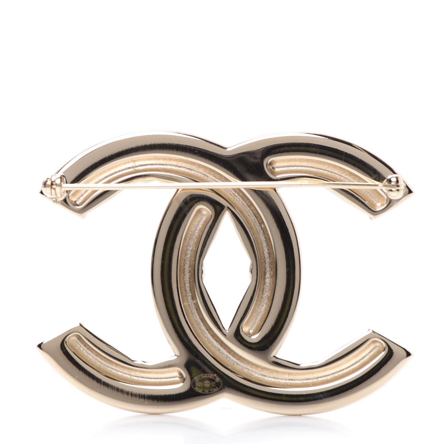 Baguette Crystal Quilted Vintage Allure CC Brooch Gold