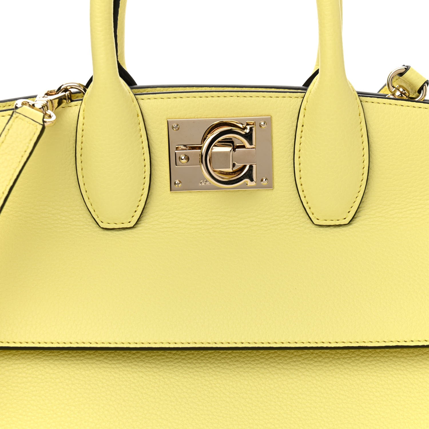 Salvatore Ferragamo Calfskin The Studio Bag Yellow 9 of 15