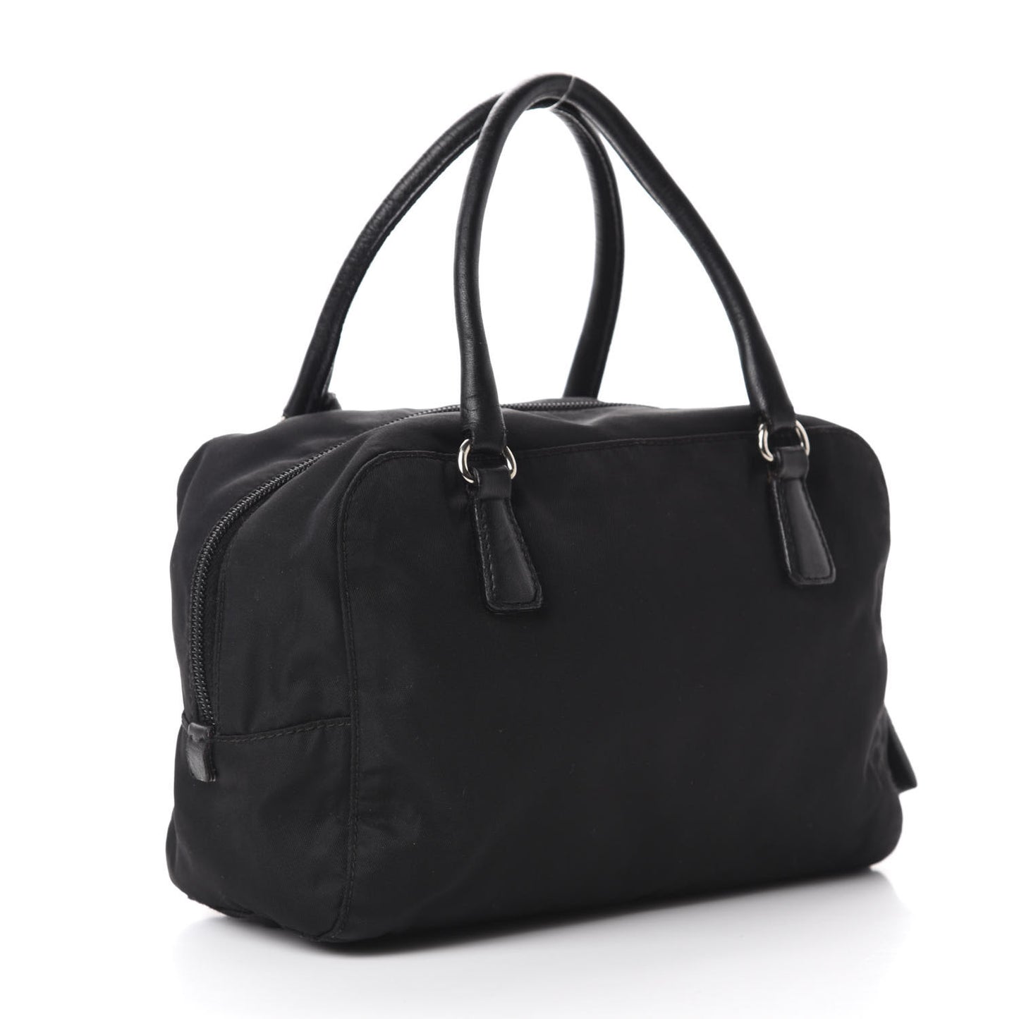 Tessuto Nylon Raso Bear Mini Handle Bag Black