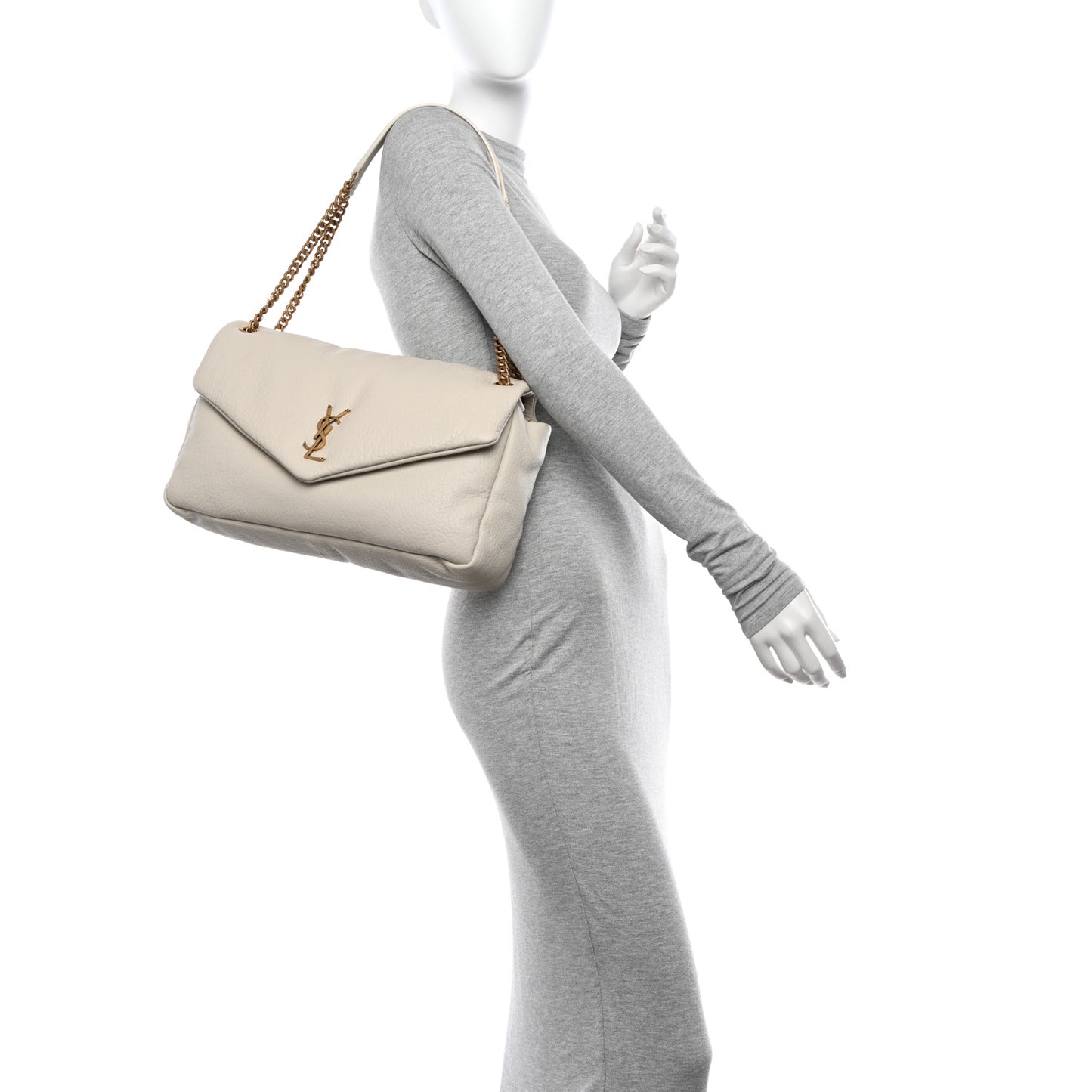 Grained Lambskin Large Calypso Blanc Vintage