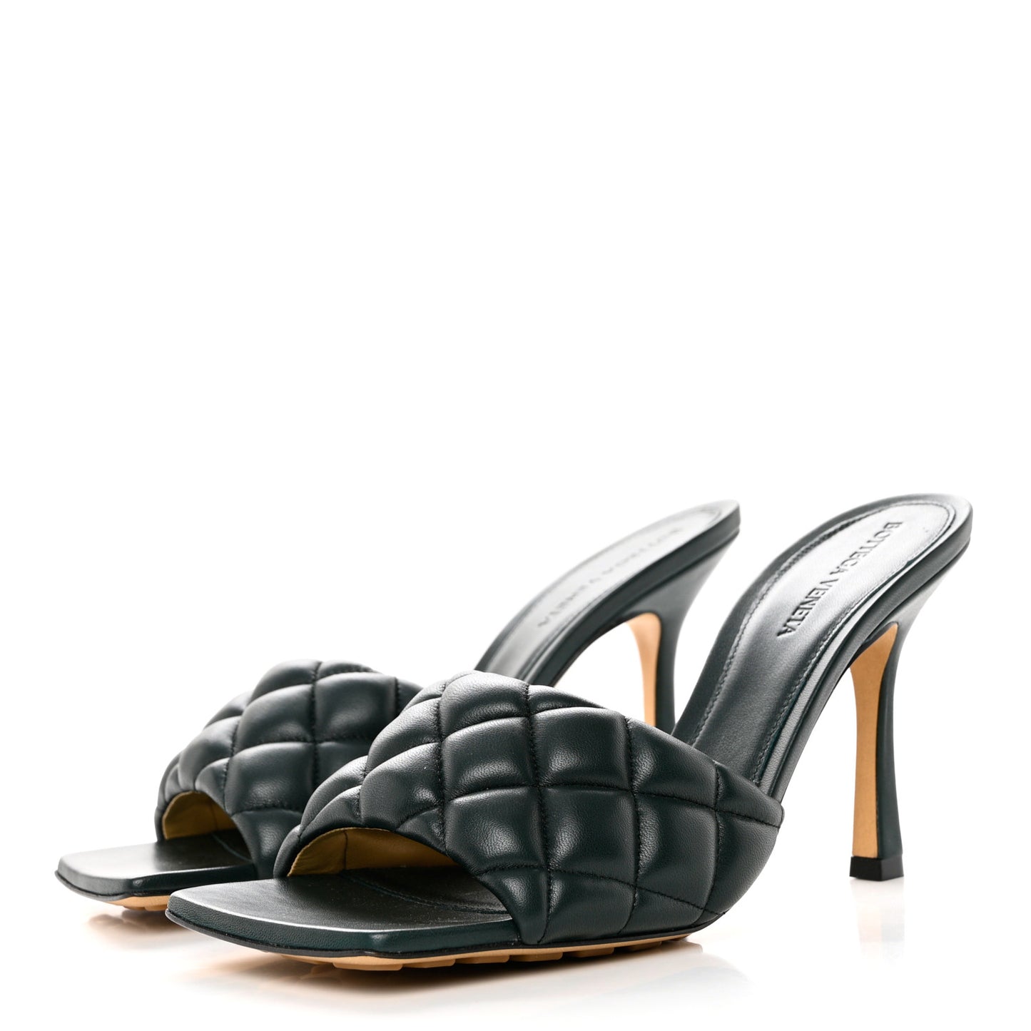 Nappa Matelasse Padded Mule Sandals 38.5 Inkwell