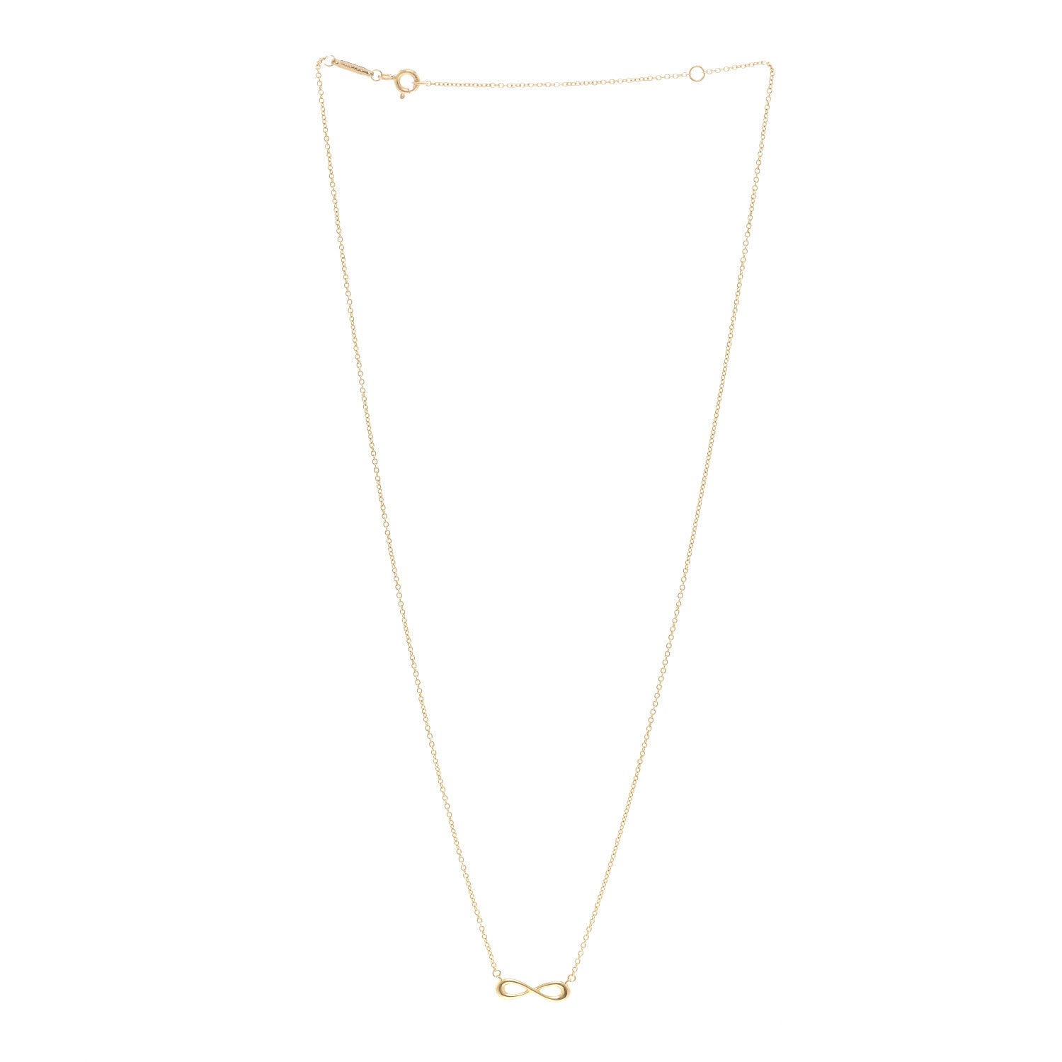 Tiffany 18K Yellow Gold Infinity Pendant Necklace 3 of 4