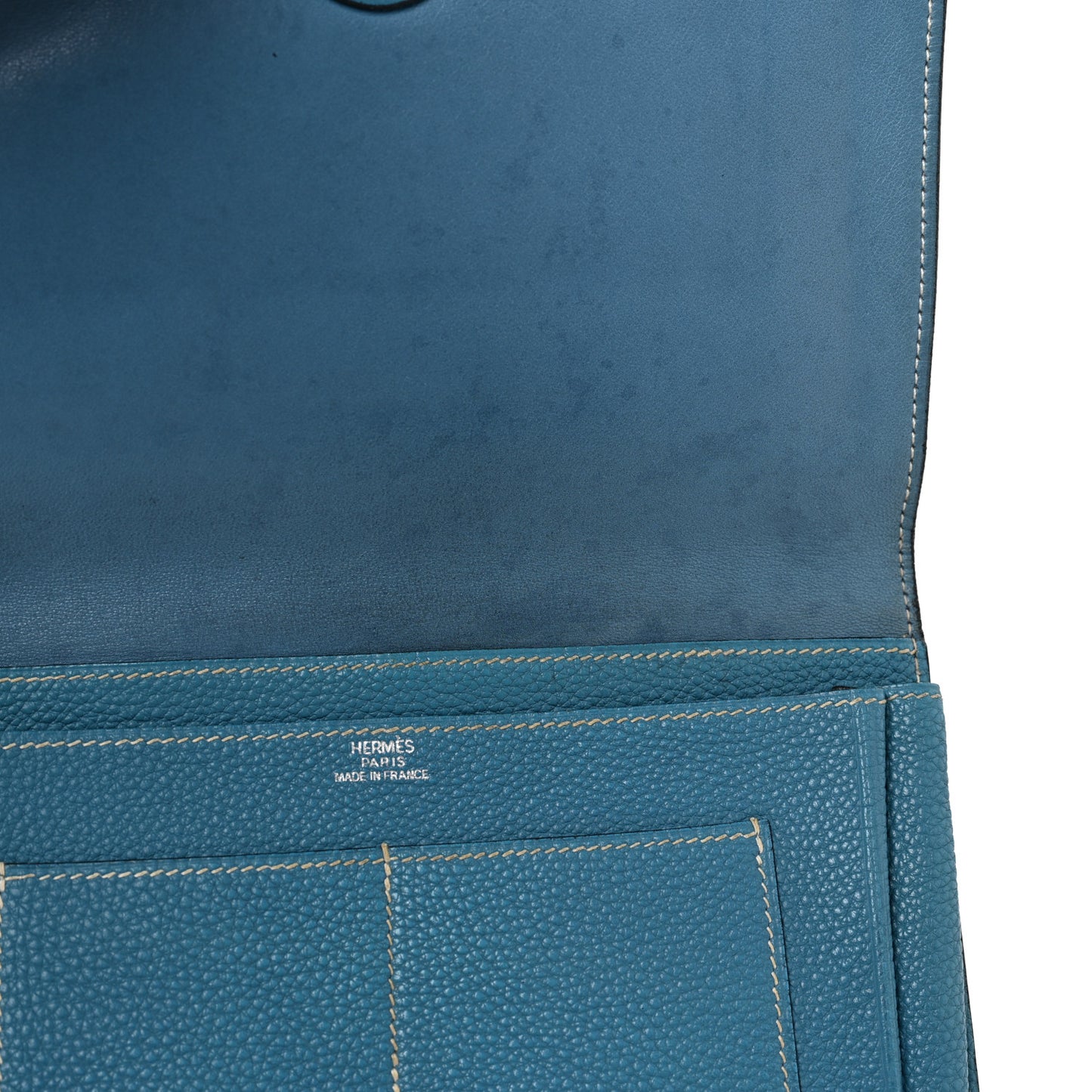 Togo Dogon Duo Wallet Blue Jean