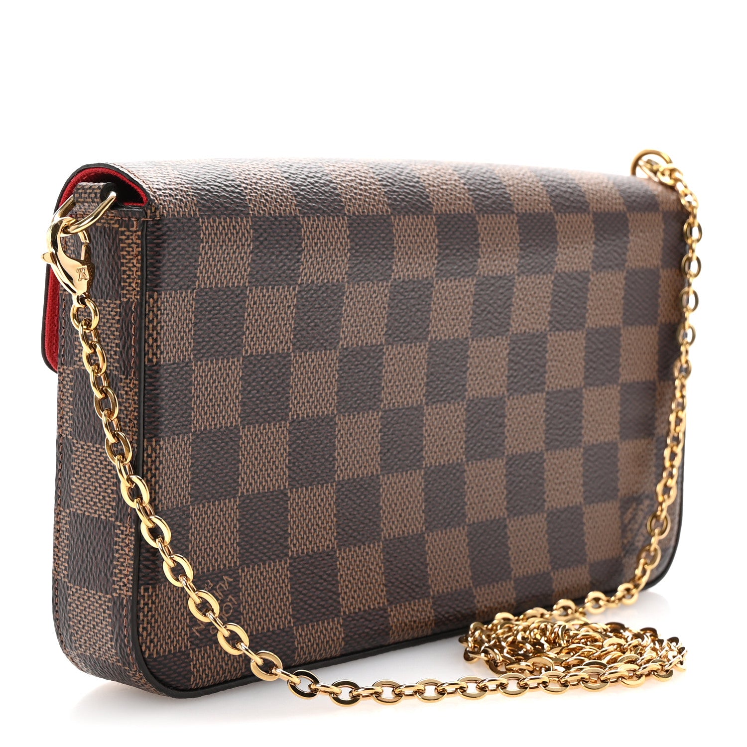 Louis Vuitton Damier Ebene Pochette Felicie Chain Wallet 4 of 10