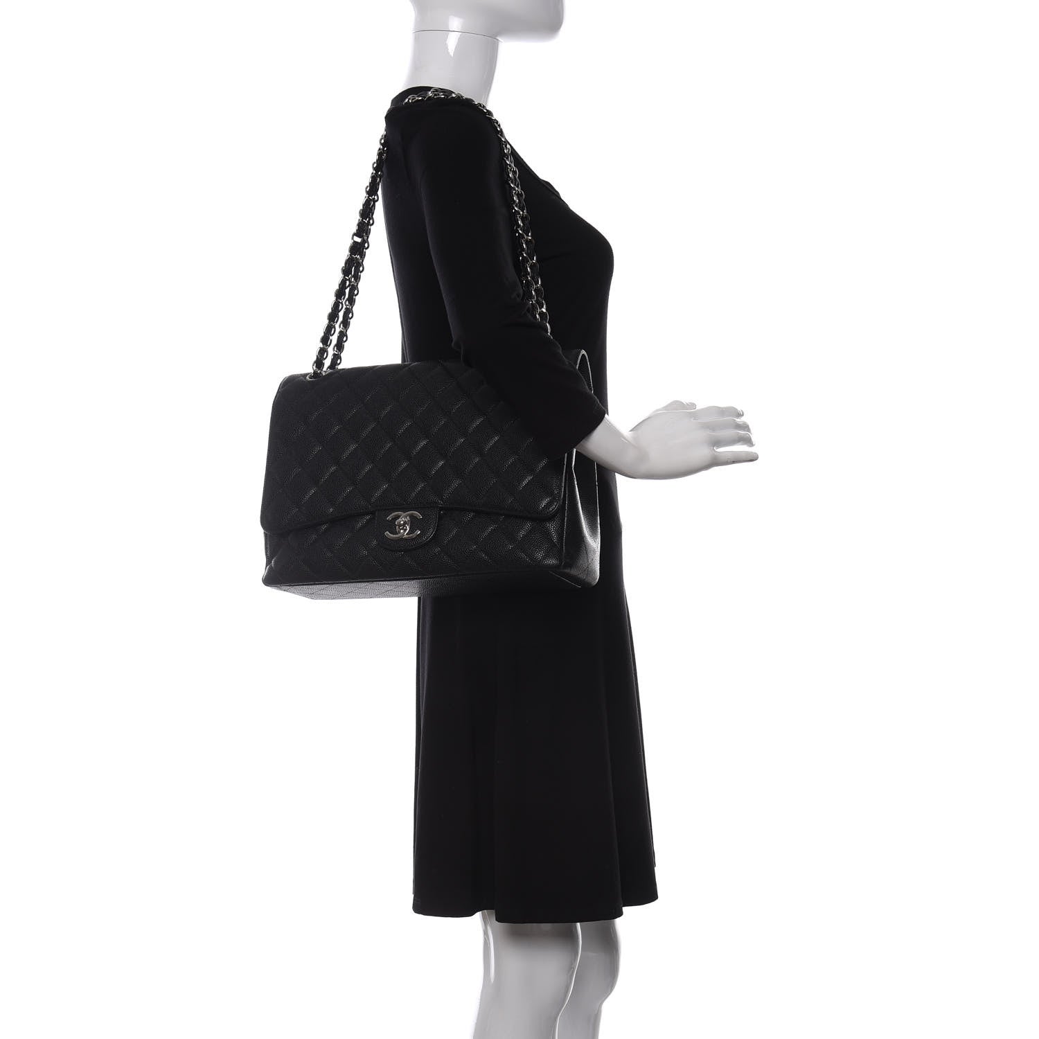 Chanel Caviar Quilted Maxi Double Flap Black 2 of 10