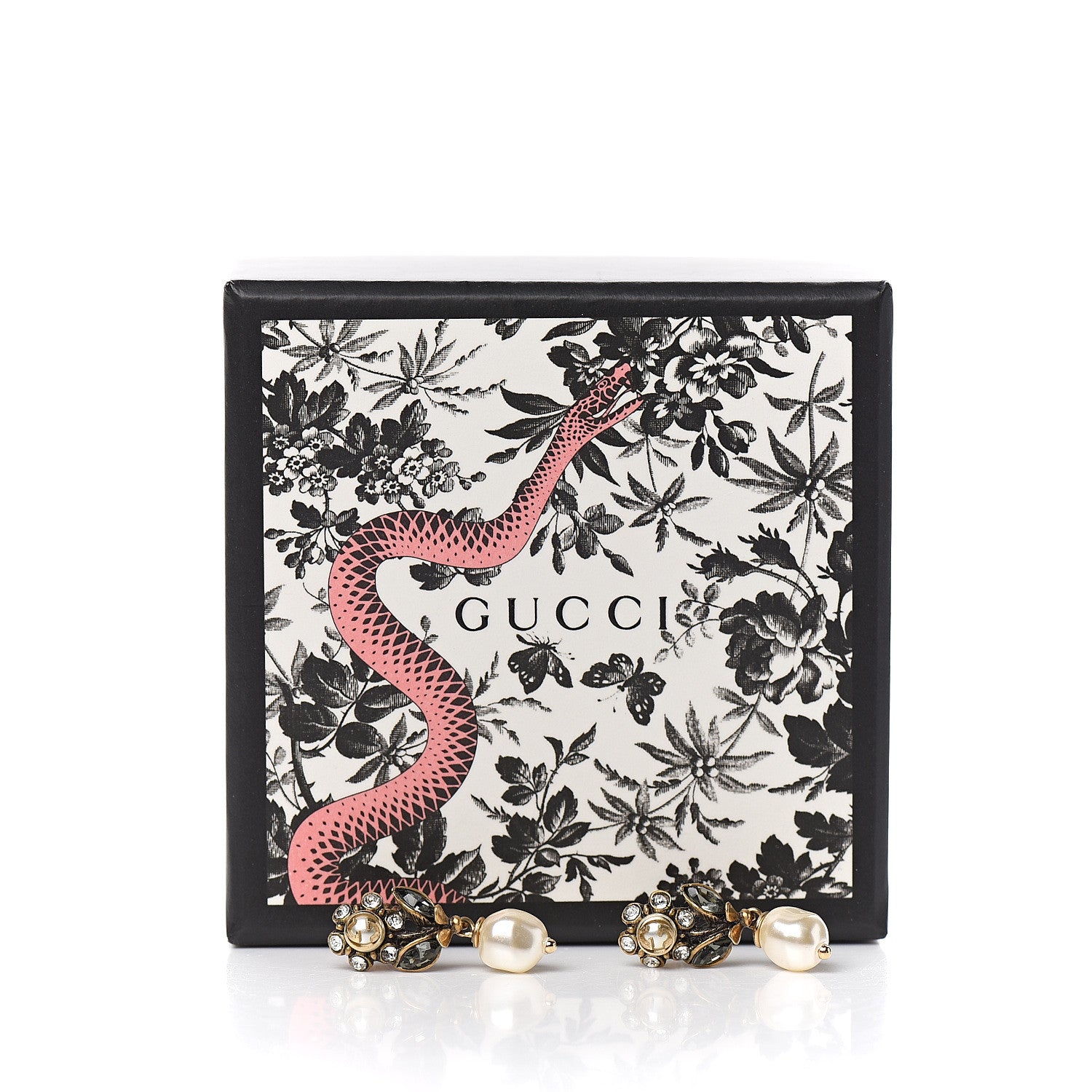 Gucci Crystal Pearl Daisy Earrings Gold 5 of 5