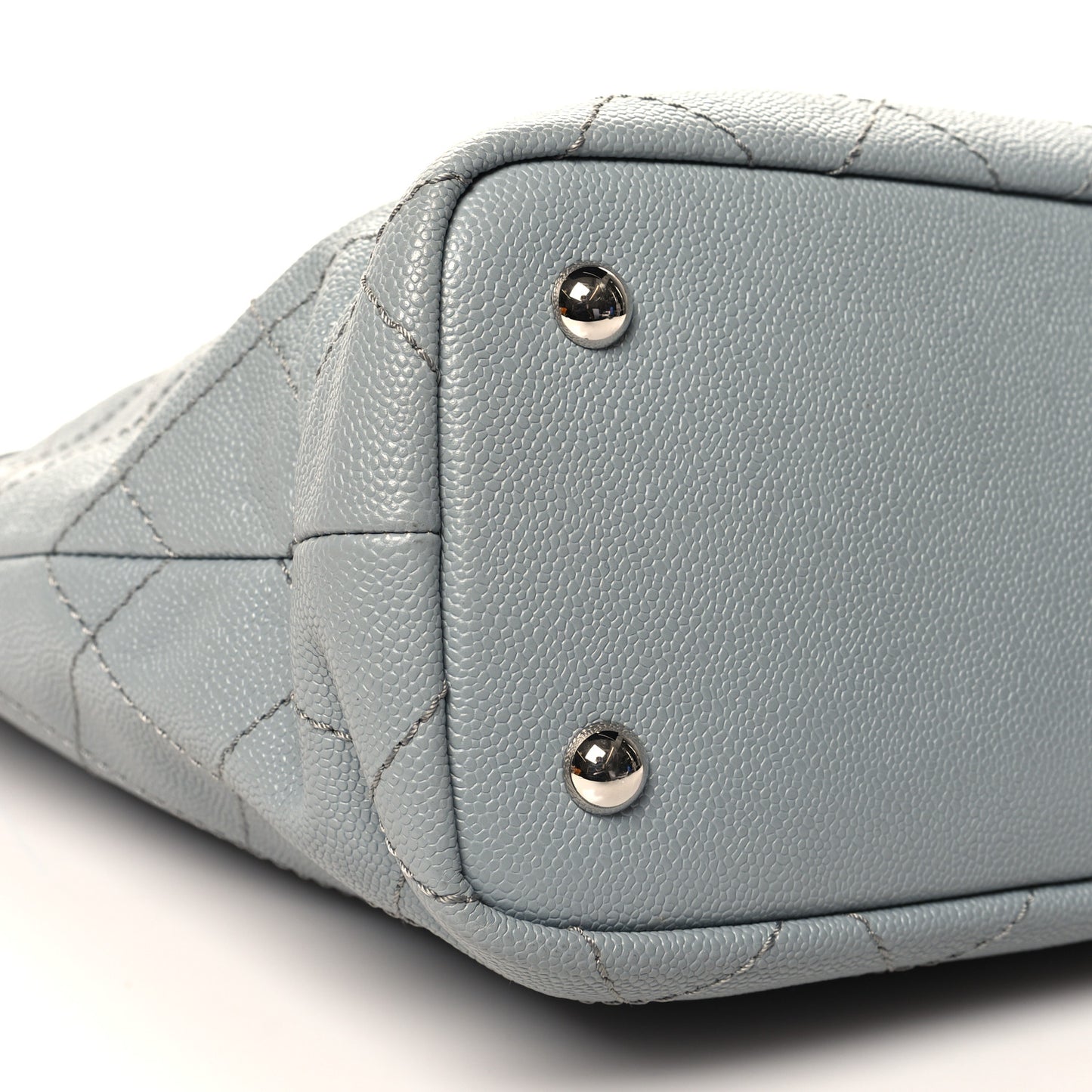 Grained Calfskin Shopping Fever Tote Grey Black