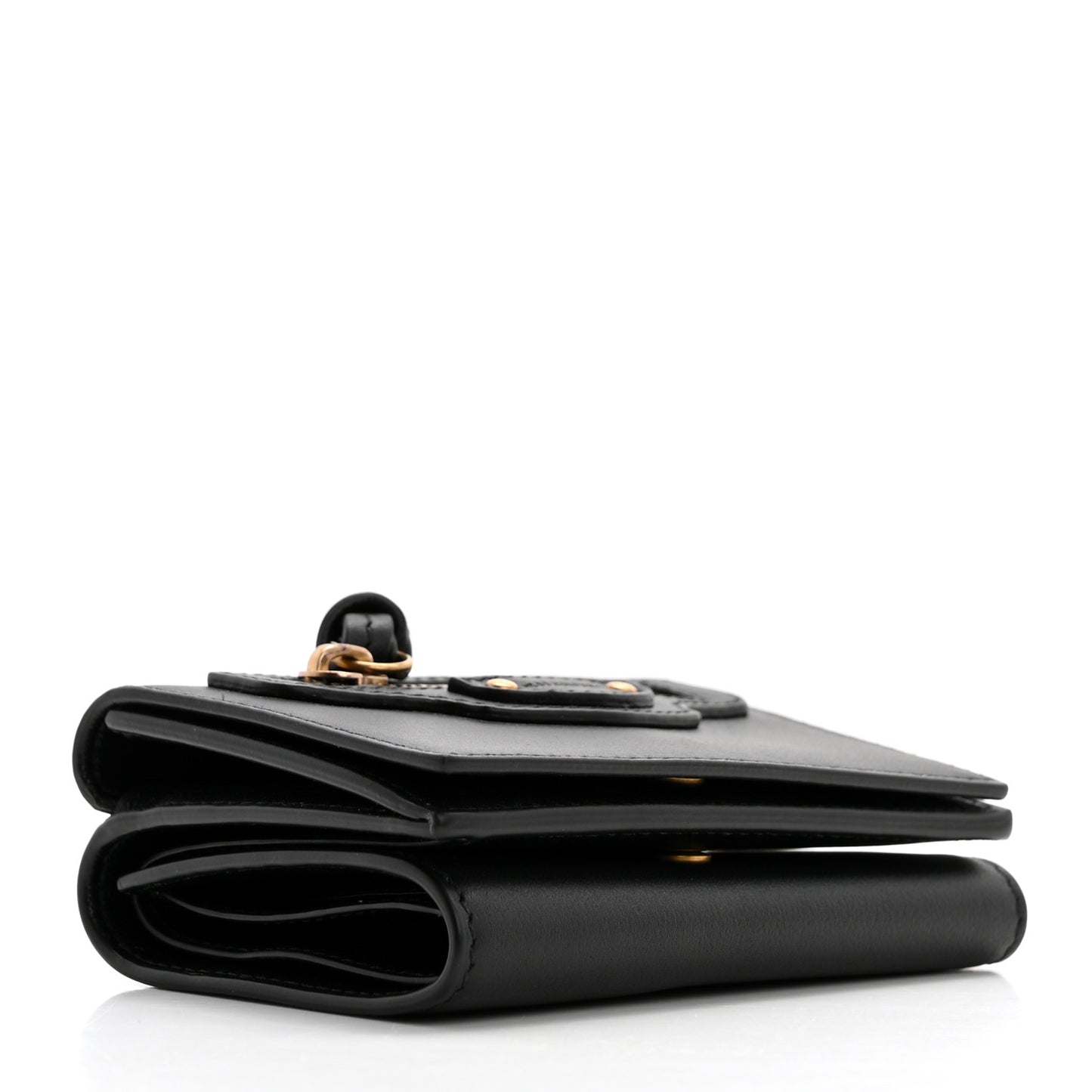 Calfskin Tri-Fold Wallet Black