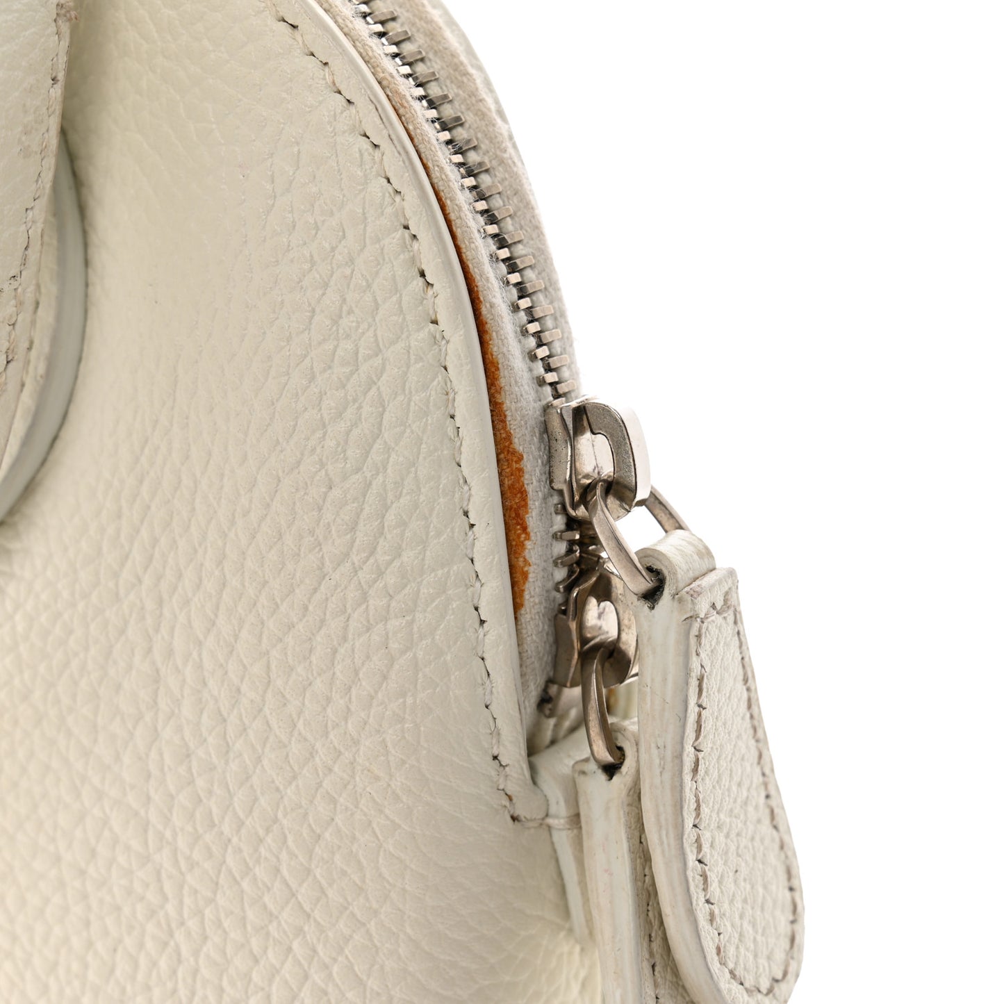 Grained Calfskin Logo XXS Ville Top Handle Bag White Light Green