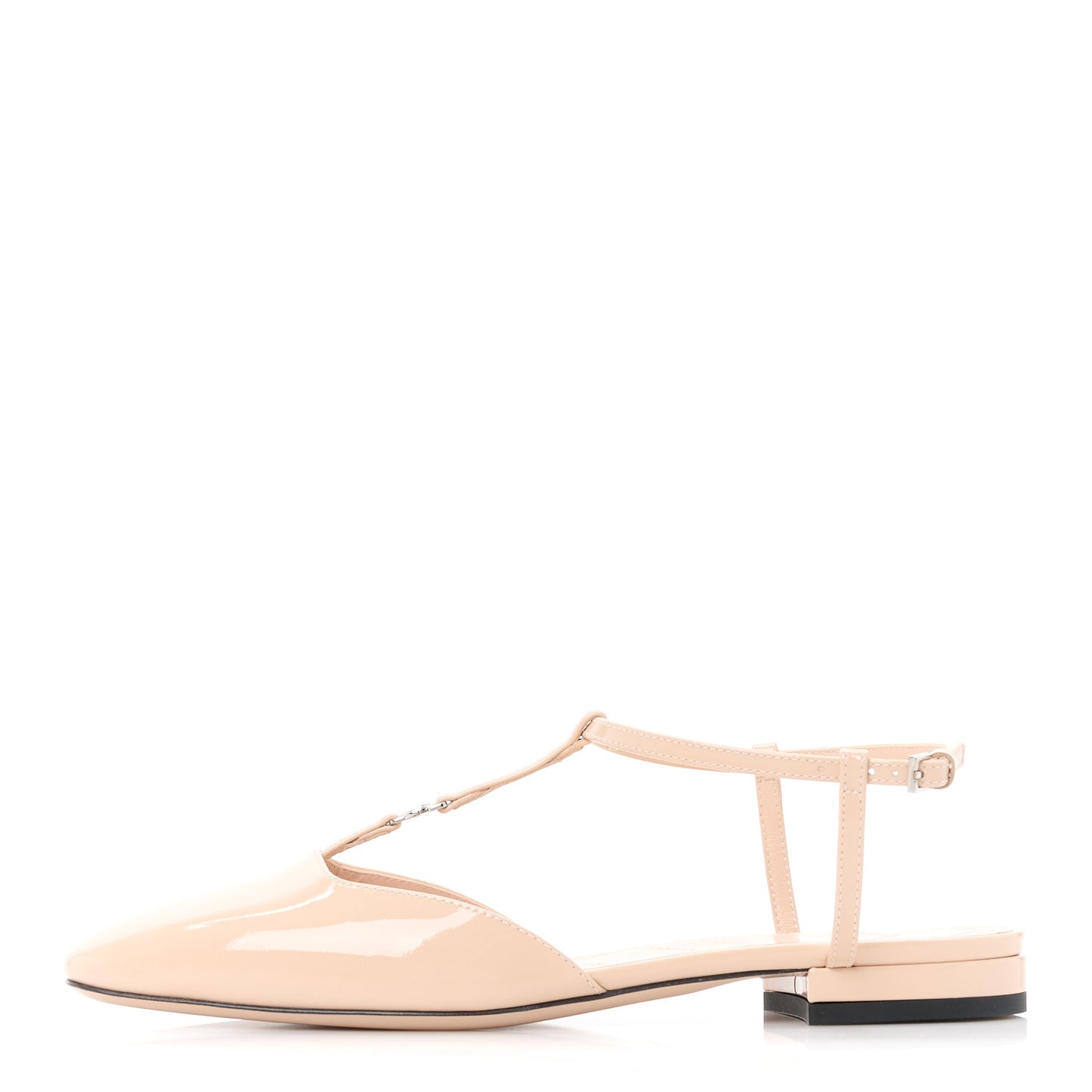 Vernice Crystal Double G Ballet Flat 36.5 Skin Rose