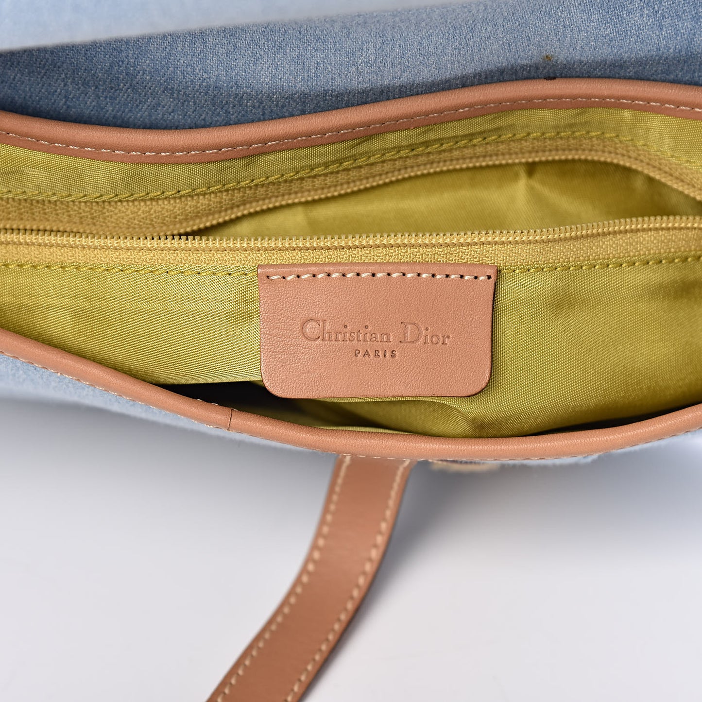 Denim Calfskin Saddle Bag Light Blue