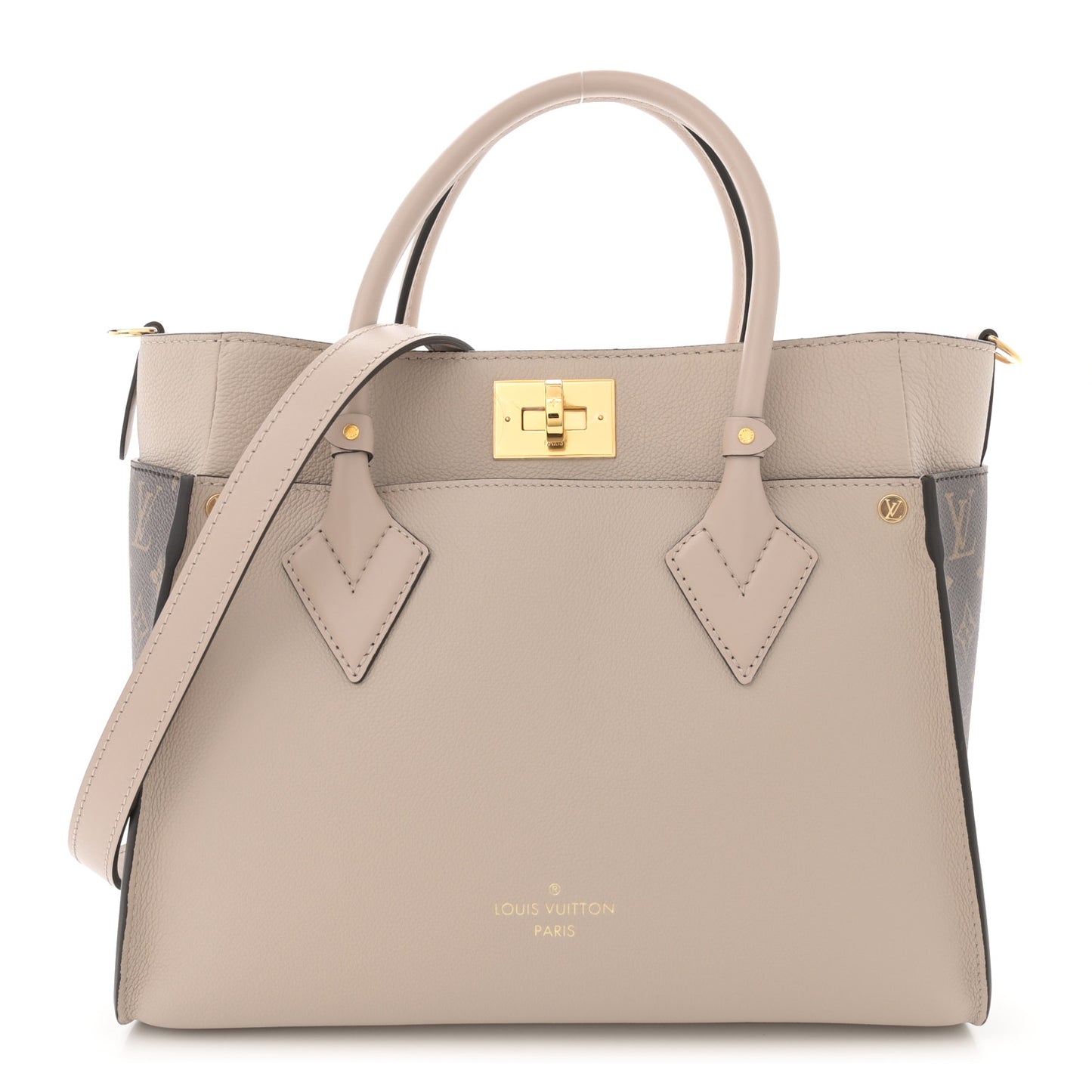 Calfskin Monogram On My Side MM Greige