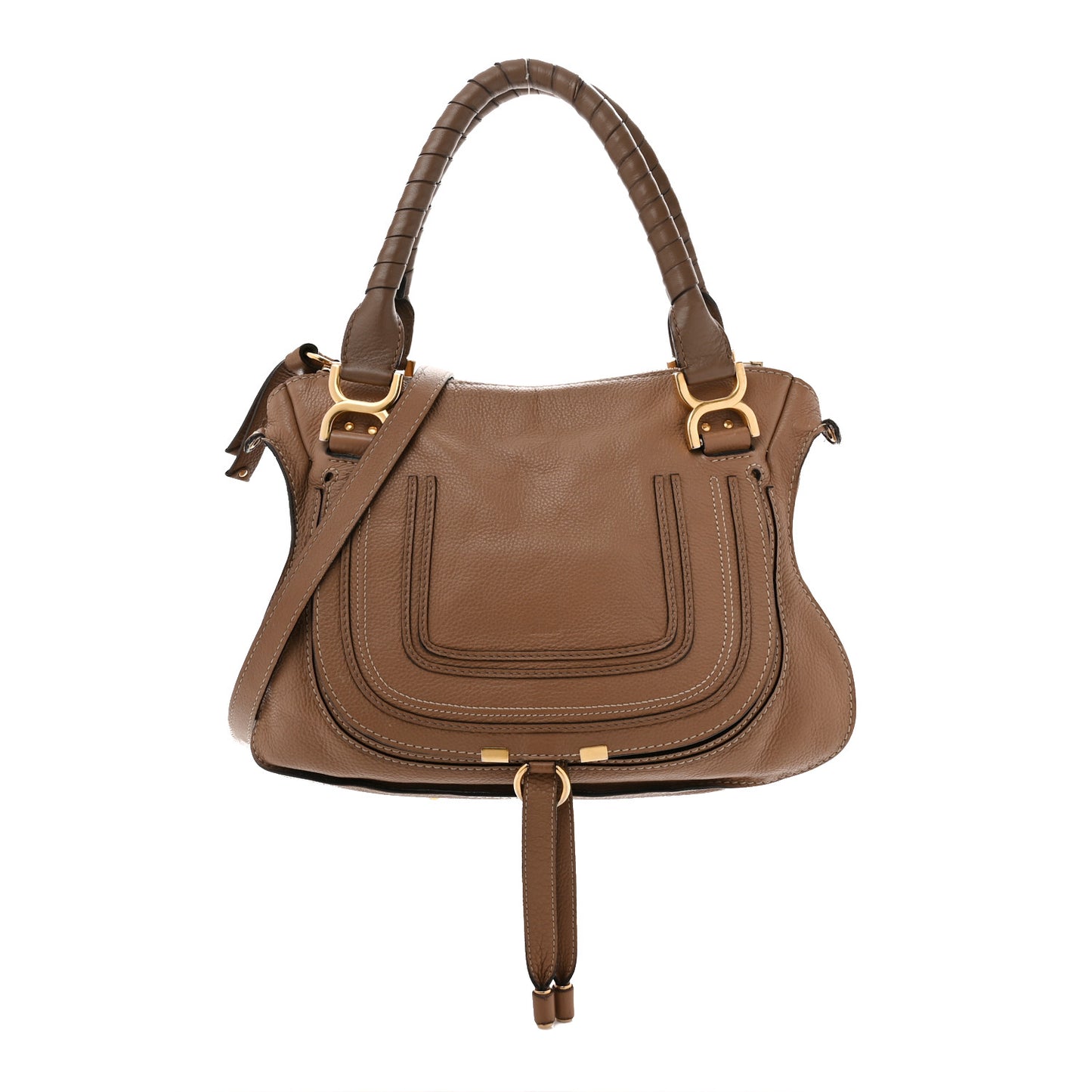 Calfskin Medium Marcie Satchel Light Tan
