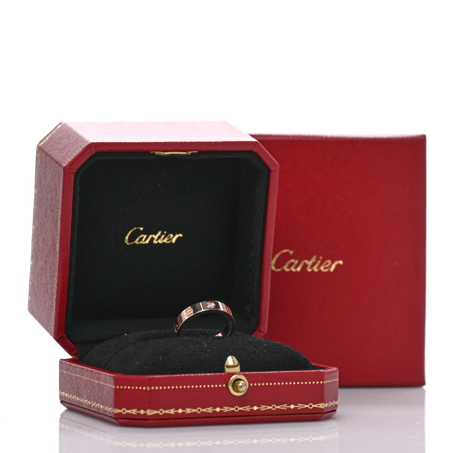 18K Pink Gold Diamond 4mm LOVE Wedding Band Ring 52 6