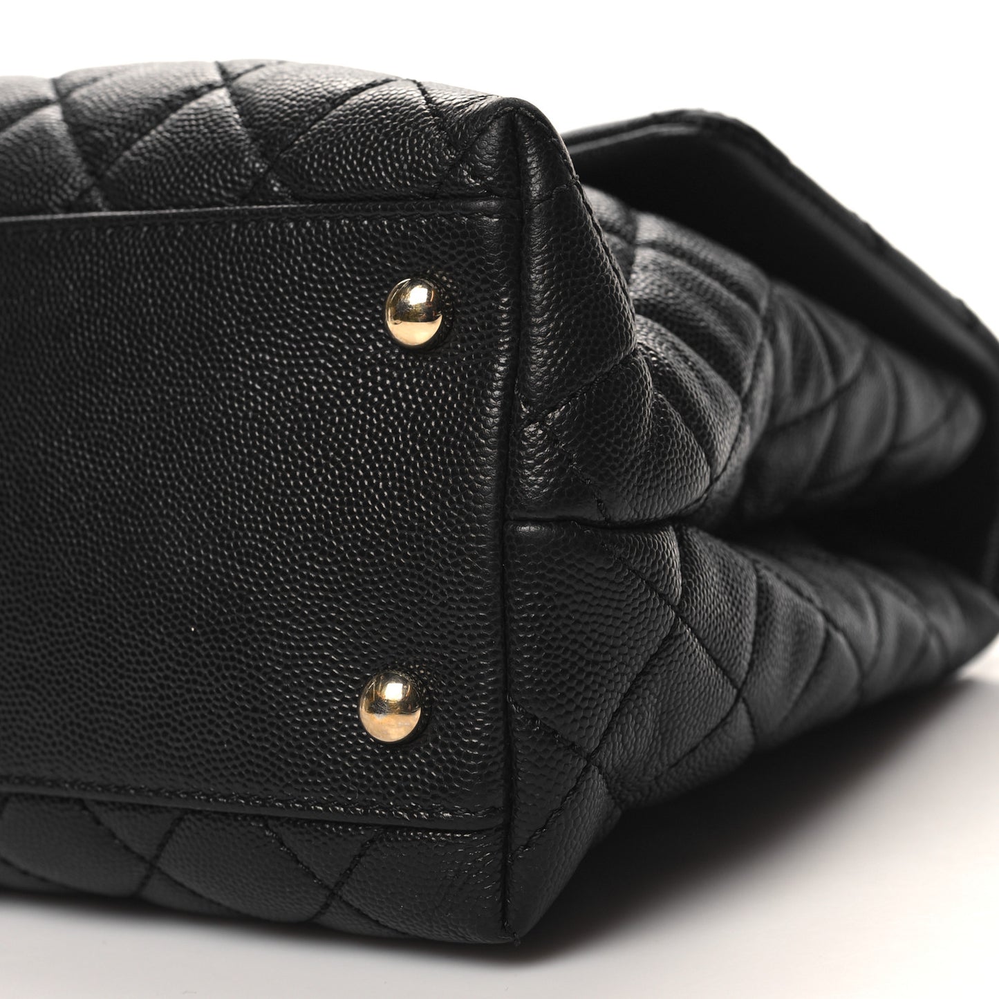 Caviar Quilted Medium Coco Handle Flap Black