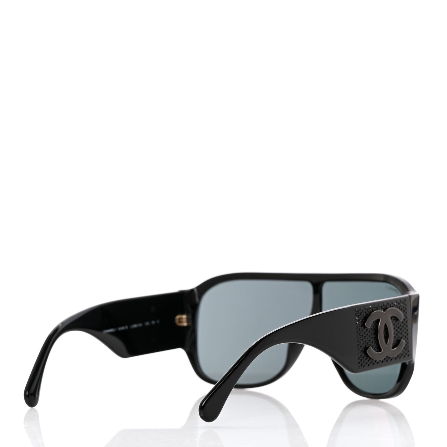 Acetate Crystal CC Shield Sunglasses 5466-B Black
