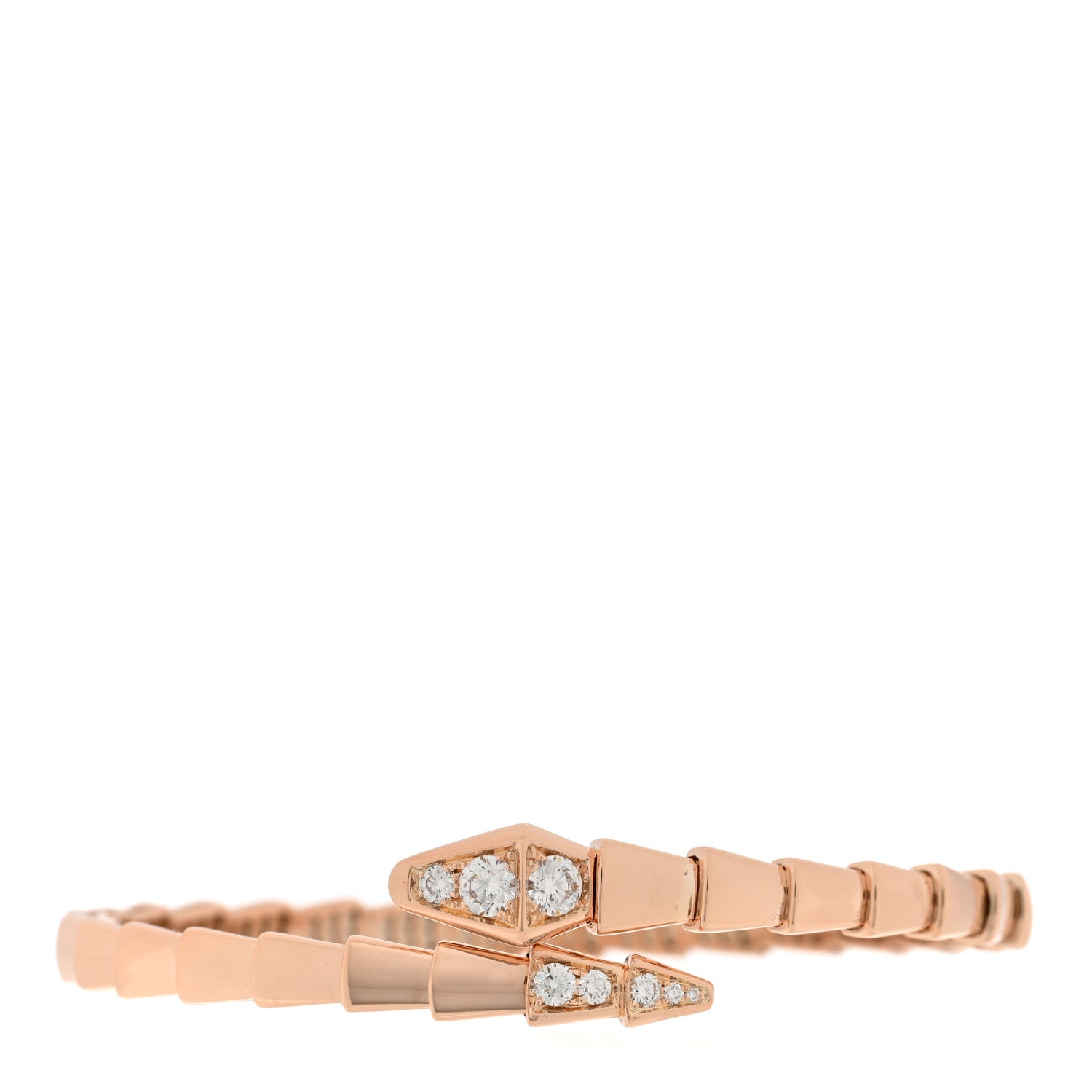 Bulgari 18K Rose Gold Diamond Serpenti Viper Bracelet S 1 of 4