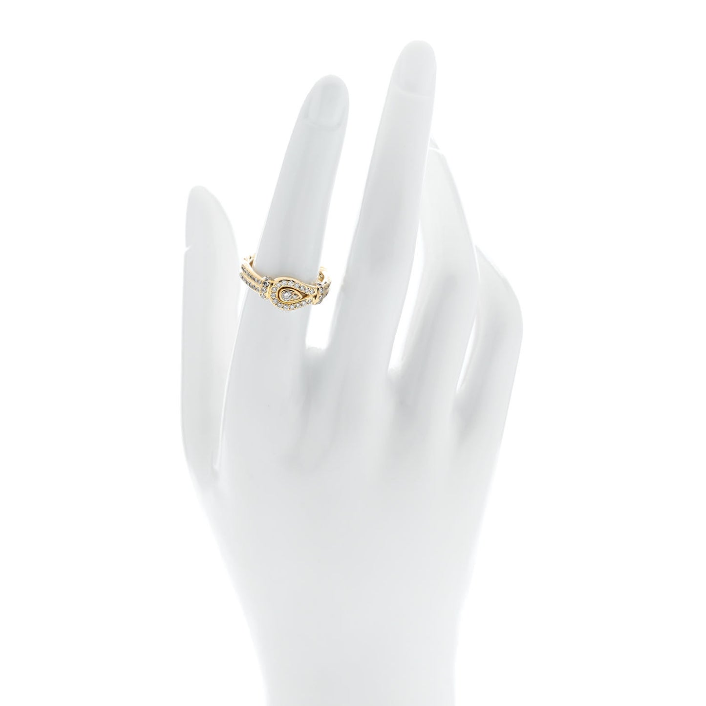 18K Yellow Gold Diamond Thoroughbred Loop Ring 53 6.5