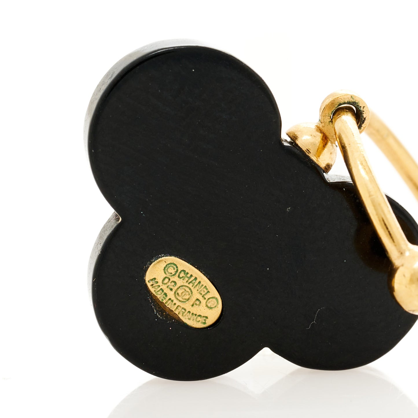 Resin Flower CC Drop Earrings Gold Black