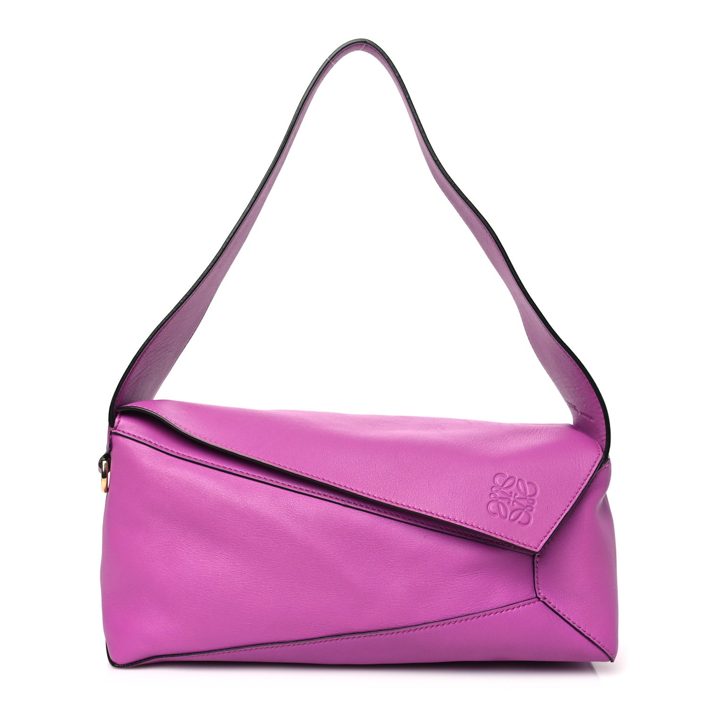 Calfskin Puzzle Hobo Bright Purple