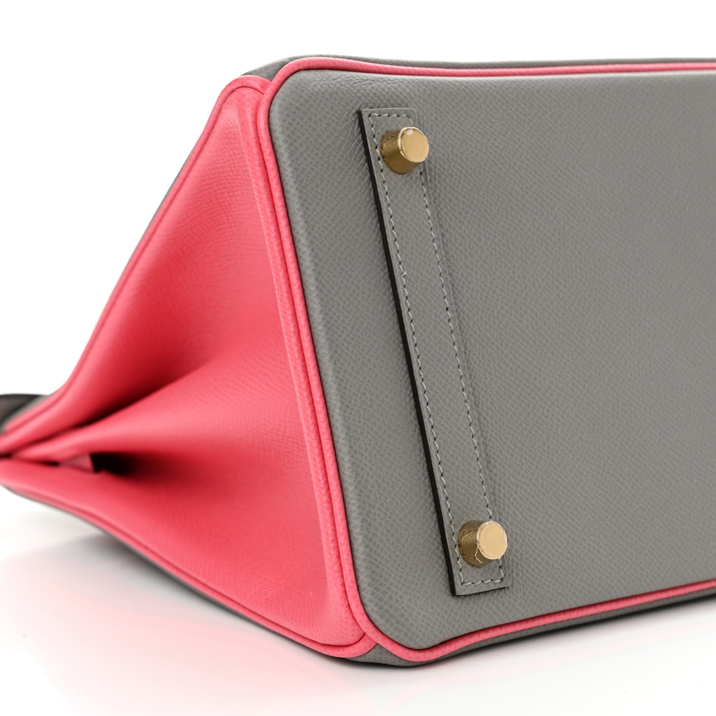 Epsom Horseshoe Birkin 30 Gris Mouette Rose Azalee