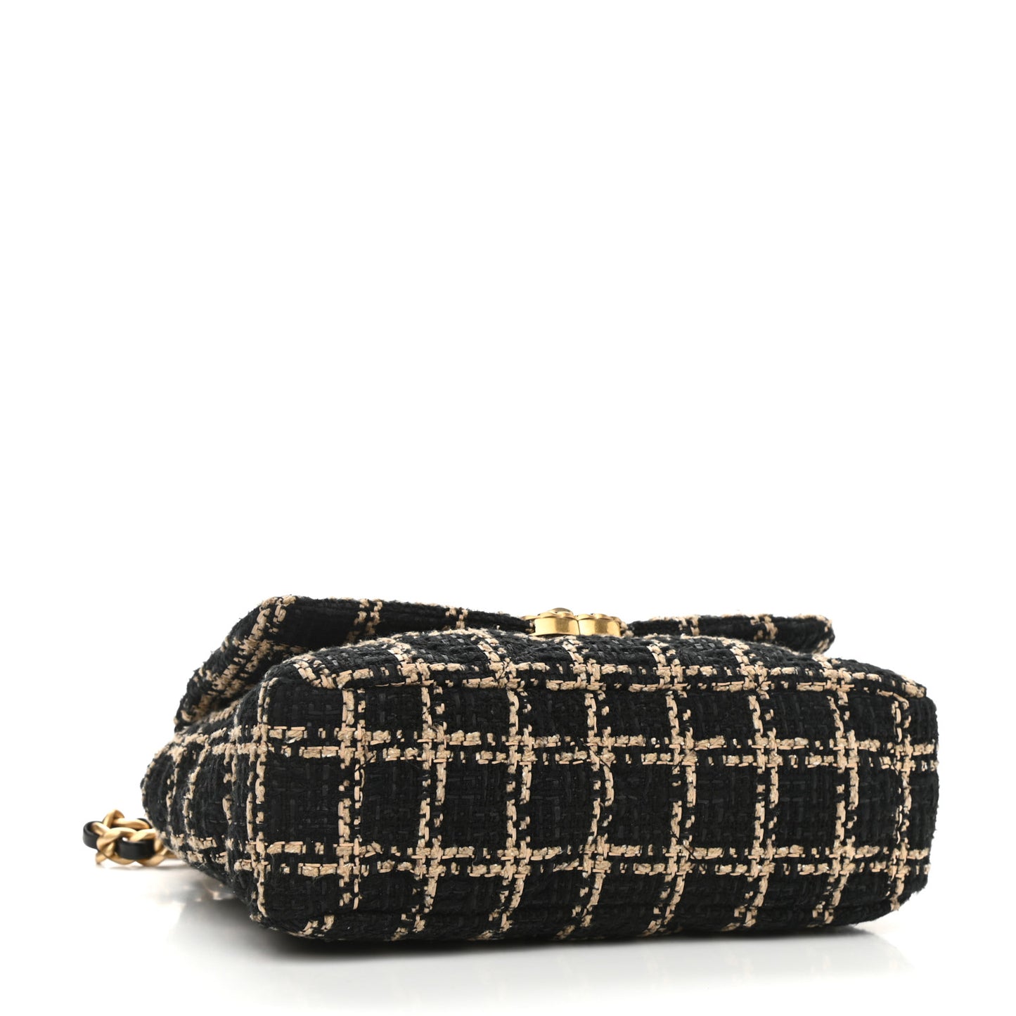 Tweed Quilted Medium Chanel 19 Flap Black Beige