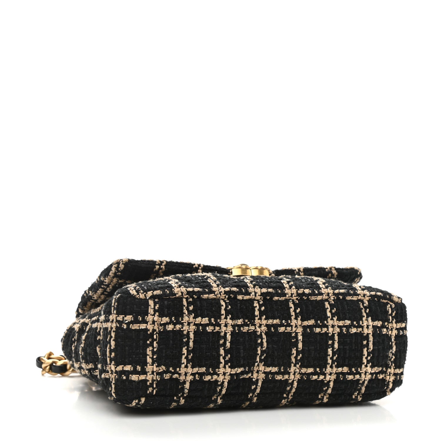 Chanel Tweed Quilted Medium Chanel 19 Flap Black Beige 4 of 11