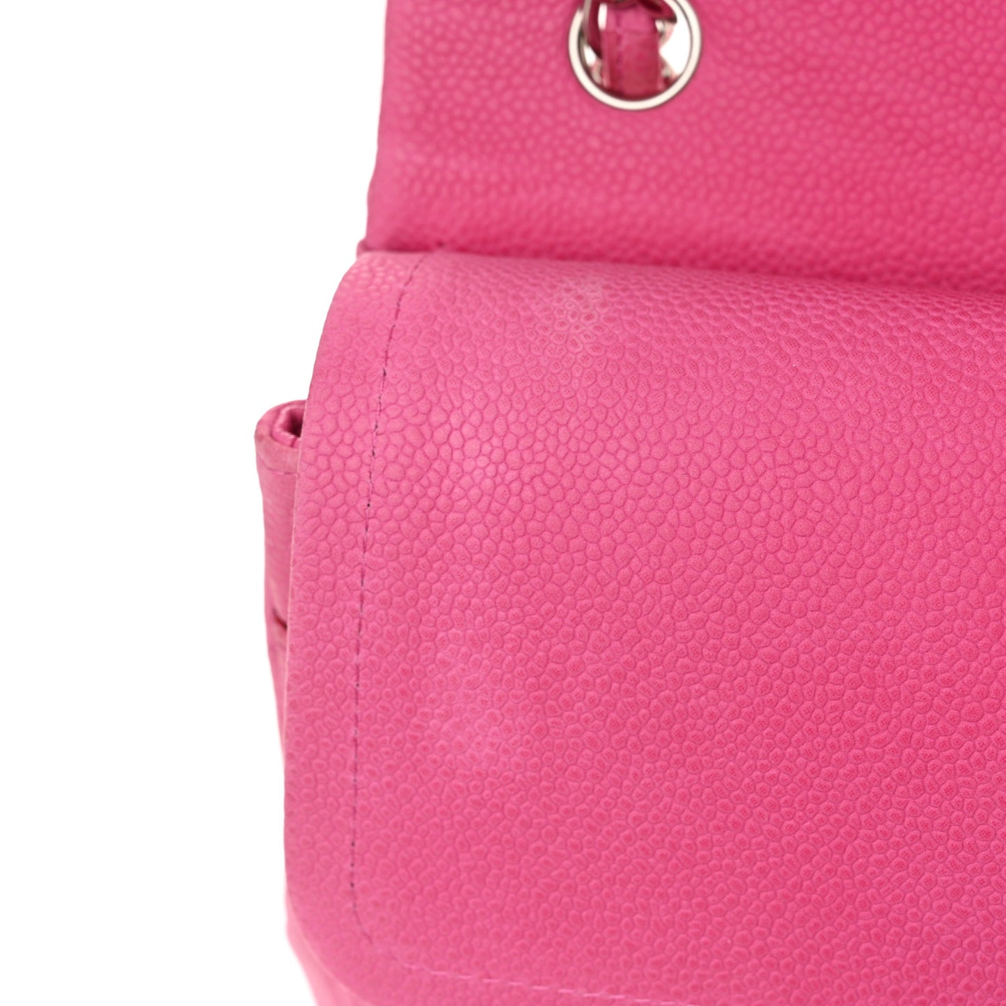 Iridescent Caviar Quilted Jumbo Double Flap Pink