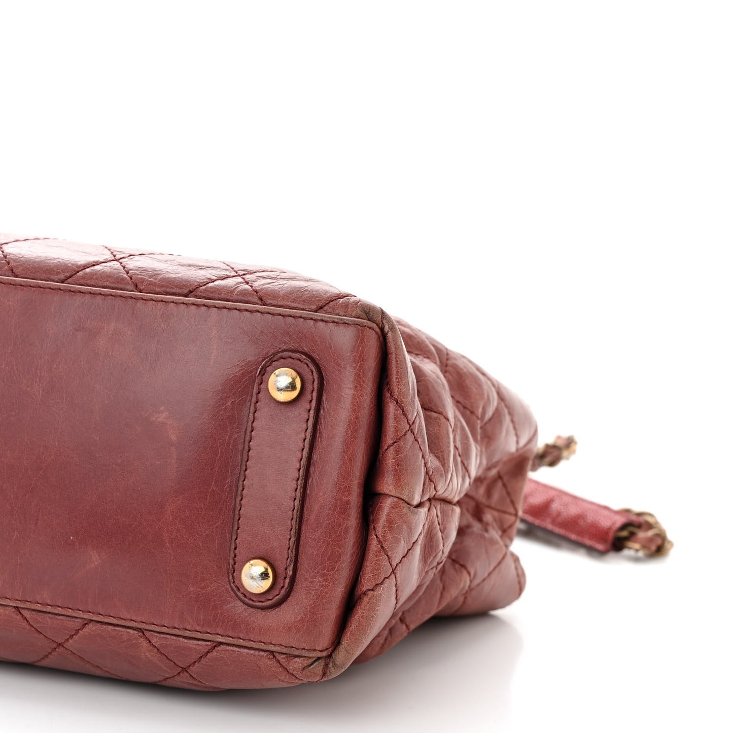 Glazed Calfskin Stingray Bindi CC Tote Red