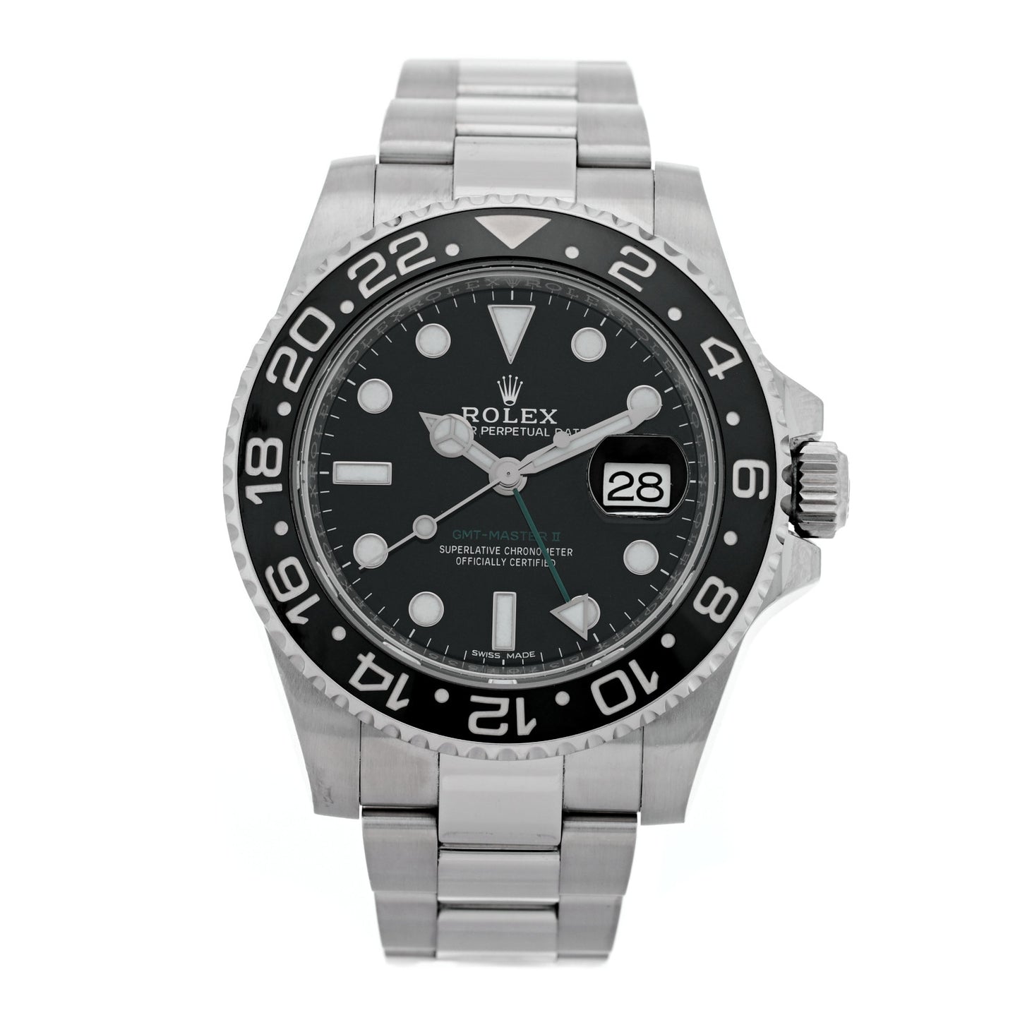 Stainless Steel 40mm Oyster Perpetual Date GMT Master II Watch Black 116710LN