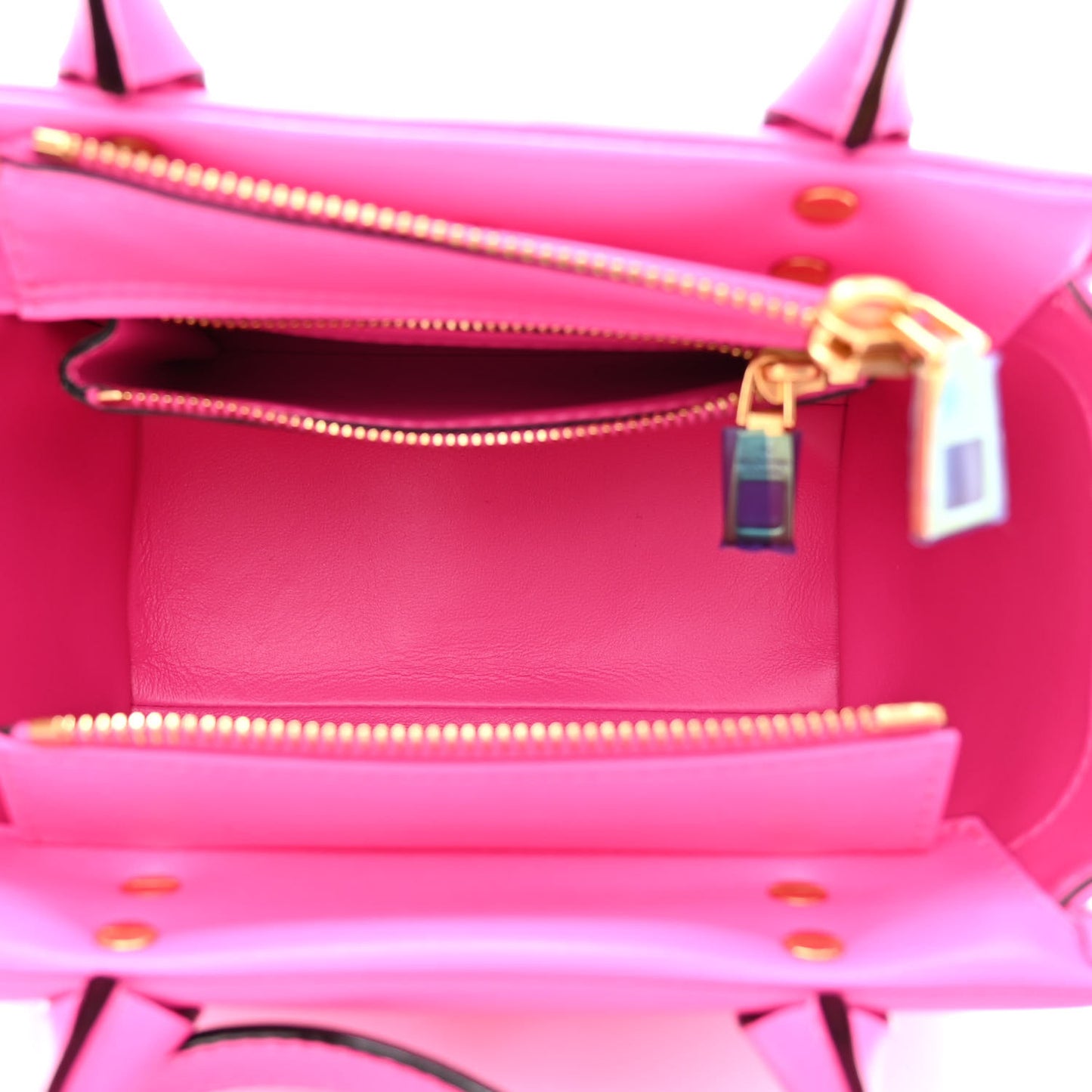 Nappa Tonal Monochrome Small One Stud Handbag Pink PP