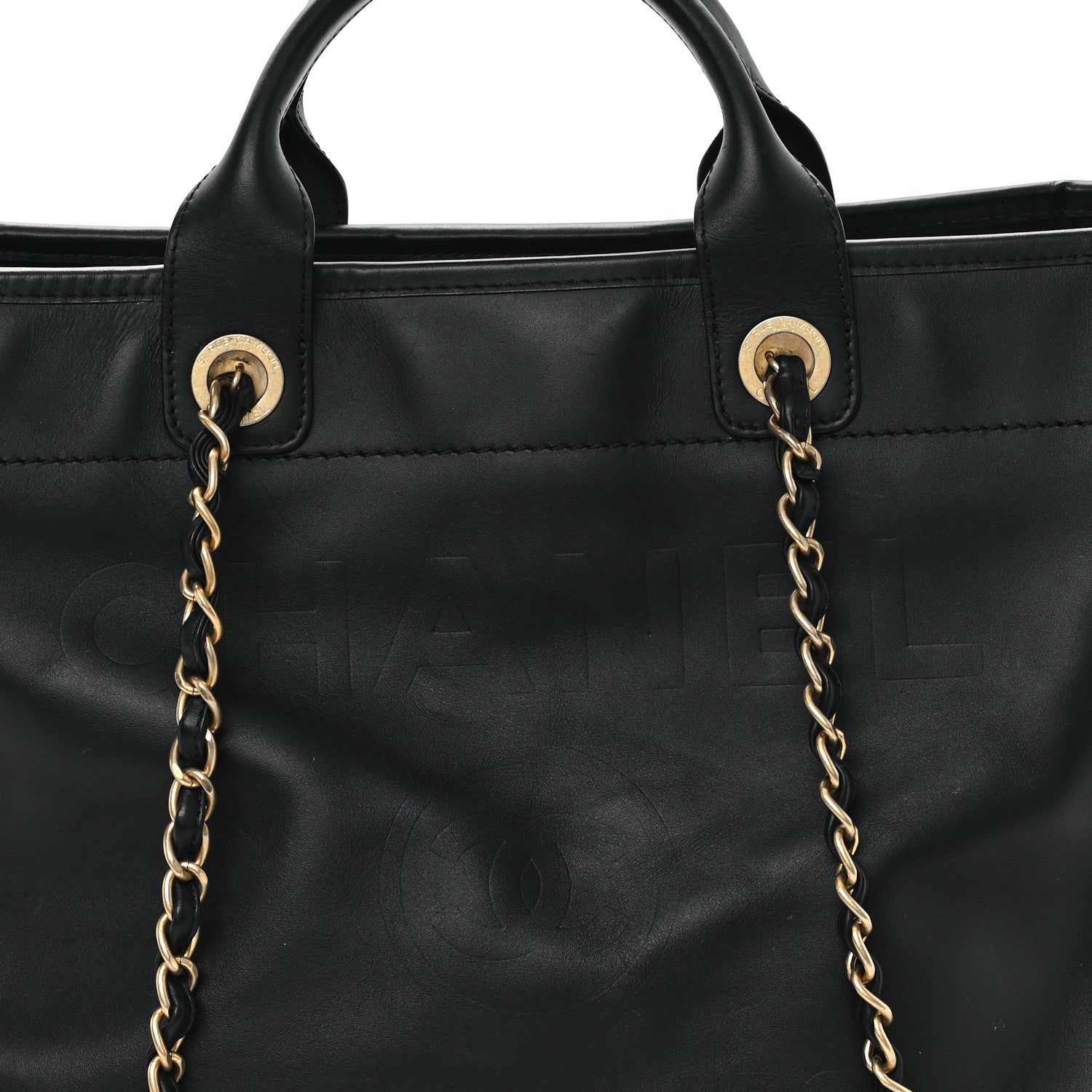 Chanel Calfskin Medium Deauville Tote Black 8 of 13