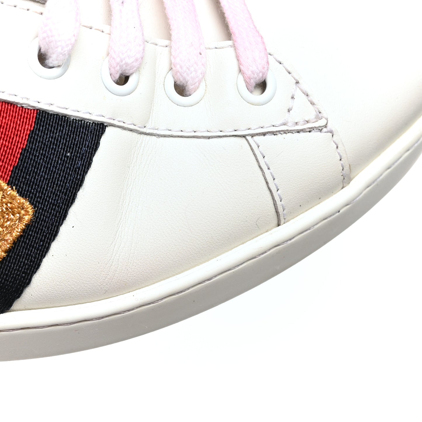 Calfskin Nappa Web LOVED Embroidered Mens Ace Sneakers 9 White Red Flame Notte