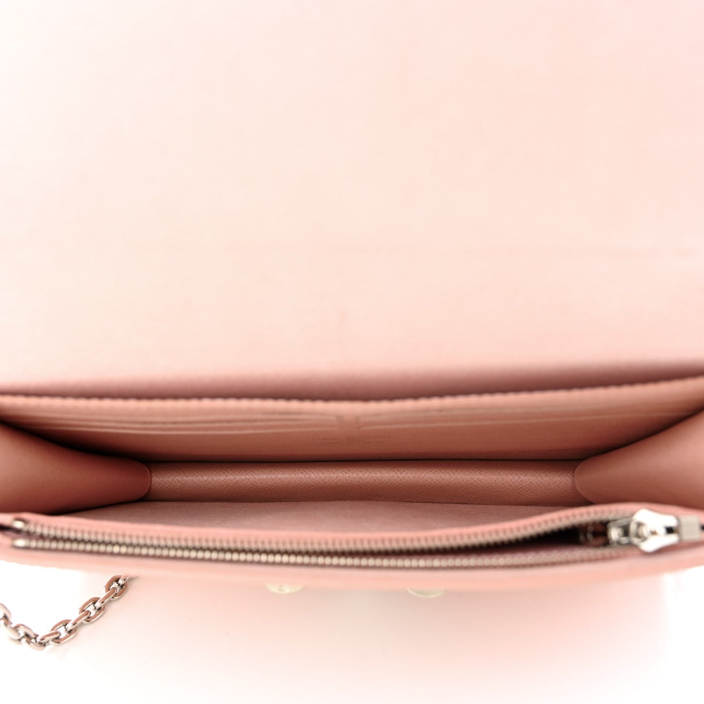 Epi Twist Belt Chain Wallet Rose Ballerine