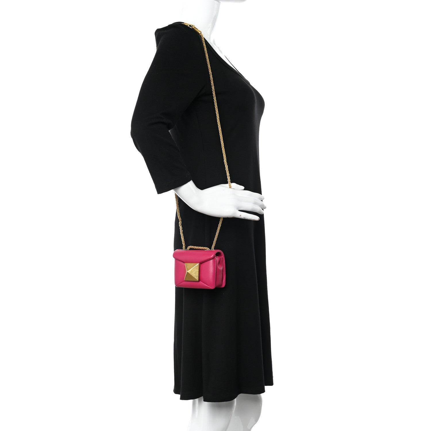 Valentino Garavani Nappa Micro One Stud Chain Bag Blossom 2 of 12