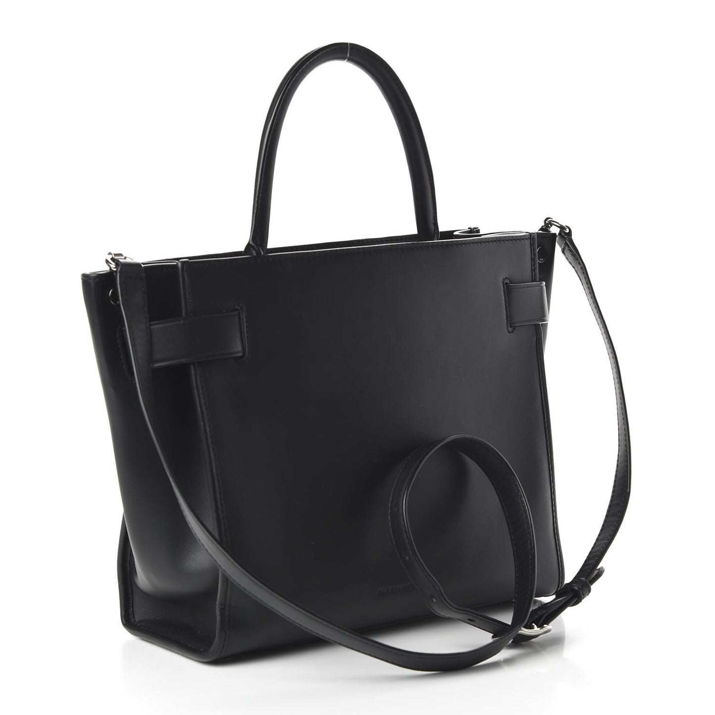 Smooth Calfskin Attica Chain Satchel Black