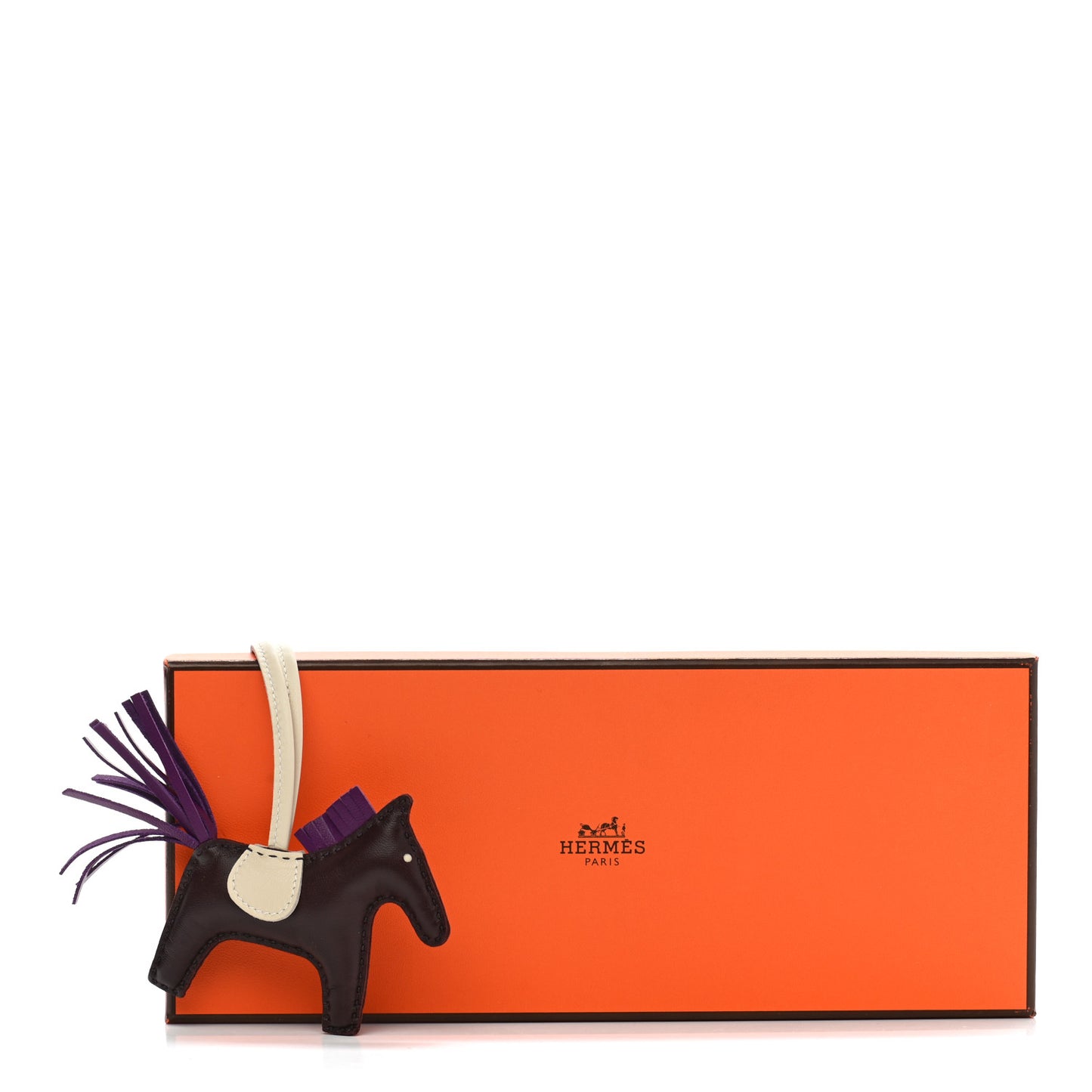 Milo Lambskin Grigri Rodeo Horse Bag Charm PM Rouge Sellier Craie Violet