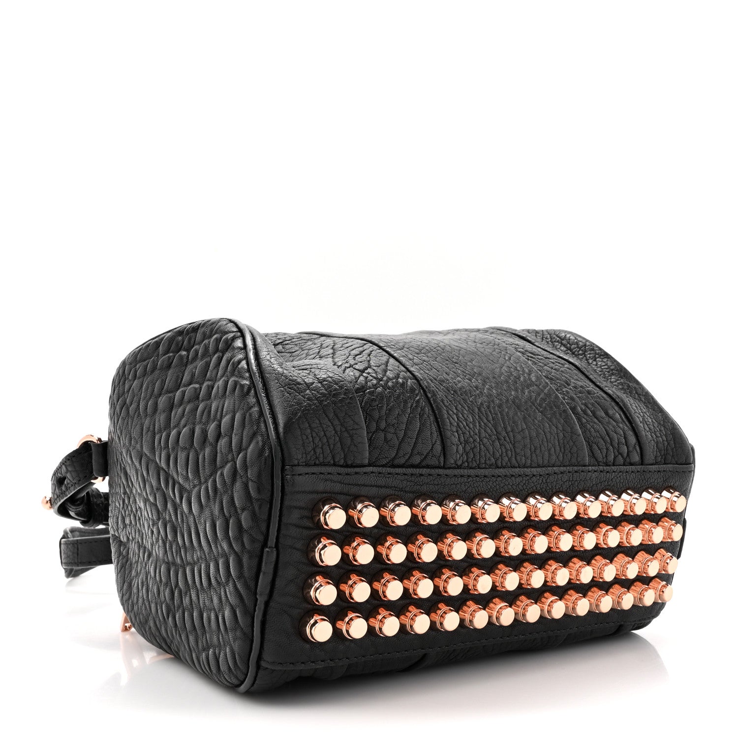 Alexander Wang Pebbled Lambskin Rocco Black Rose Gold Hardware 4 of 12