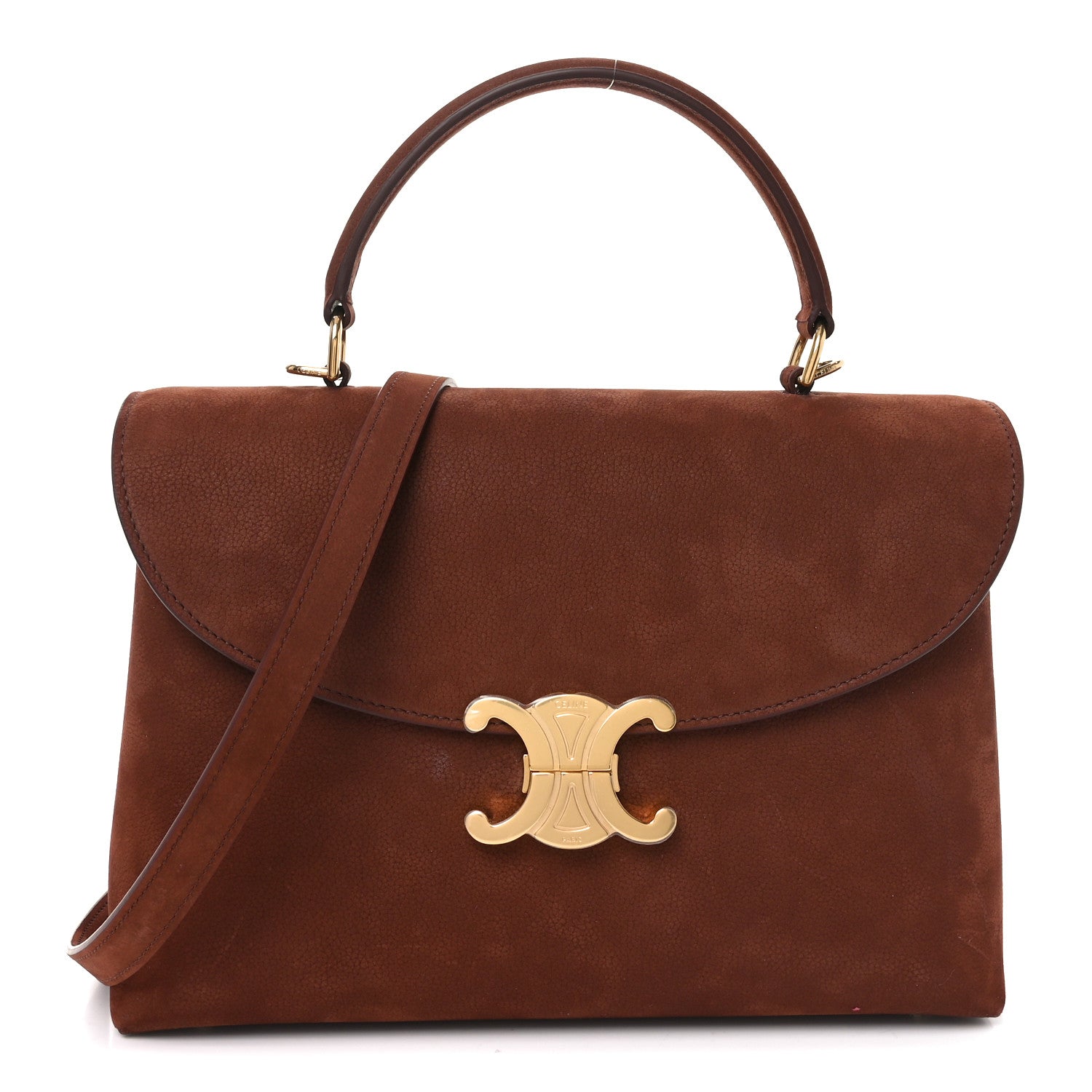 Celine Grained Nubuck Calfskin Medium Nino Chestnut 1764080
