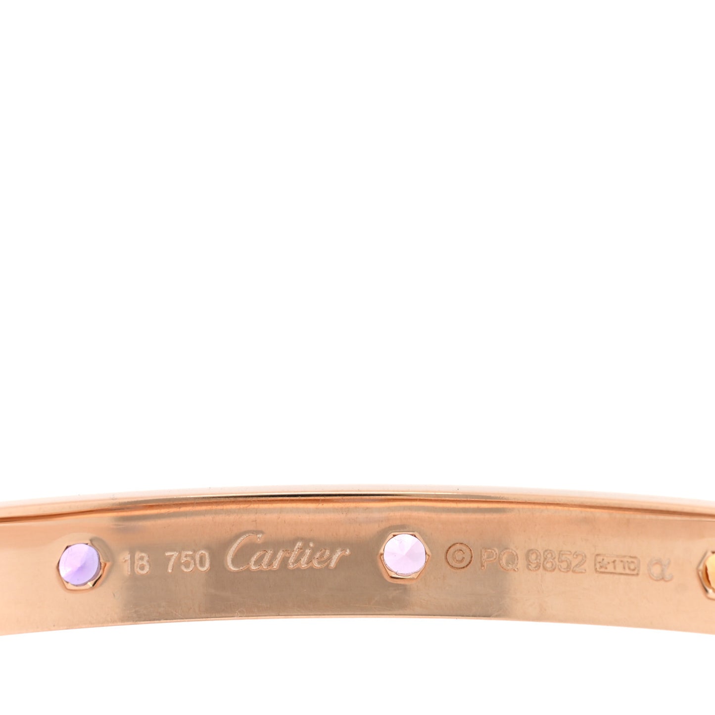 18K Pink Gold Sapphire Garnet Amethyst LOVE Bracelet 18