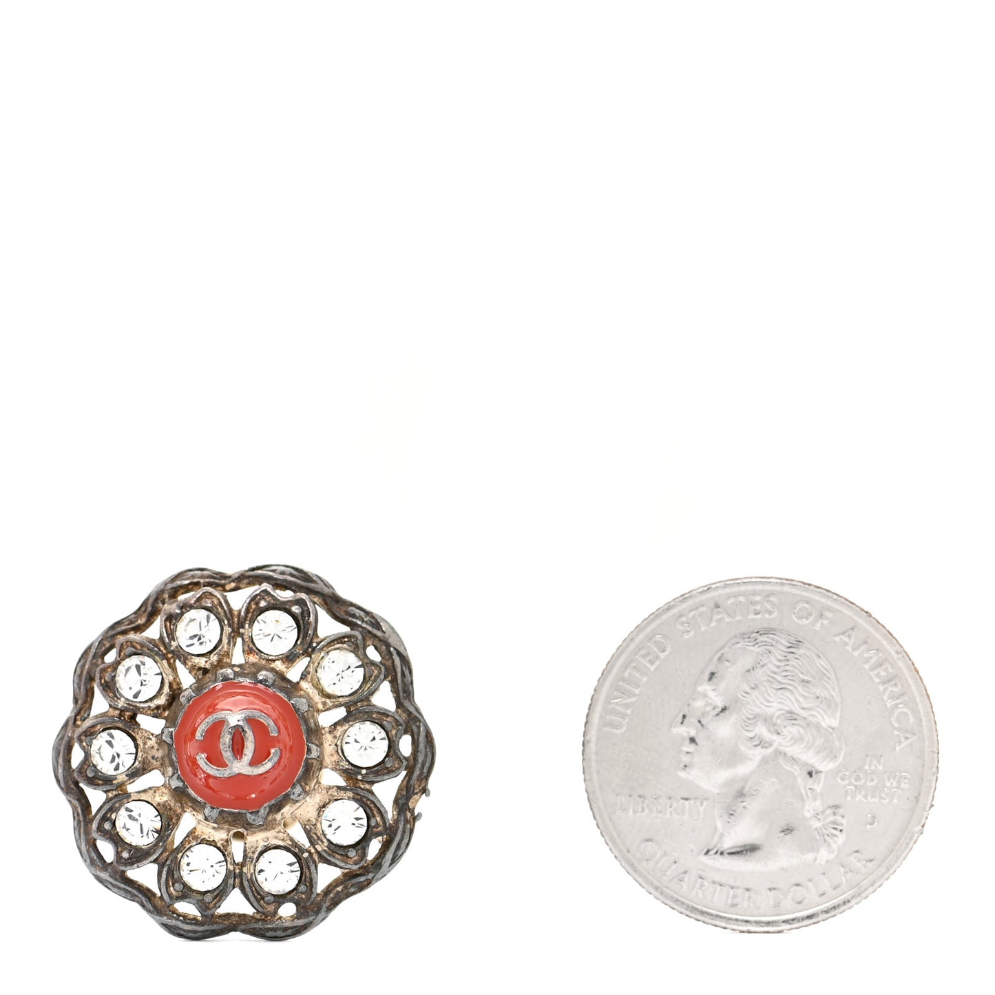 Crystal Gripoix CC Brooch