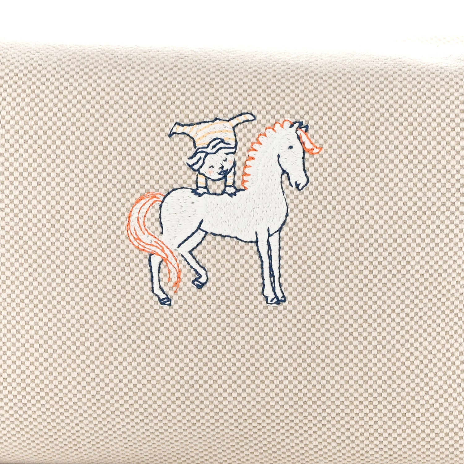 Hermes Canvas Large Bride-A-Brac Cabriole Case Gris Perle 9 of 12