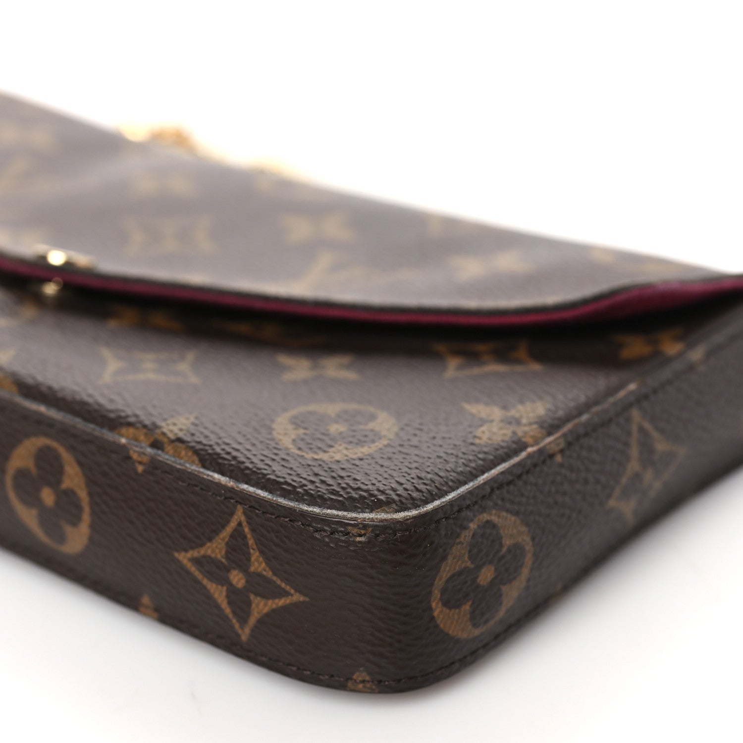 Louis Vuitton Monogram Pochette Felicie Chain Wallet Fuchsia 9 of 11